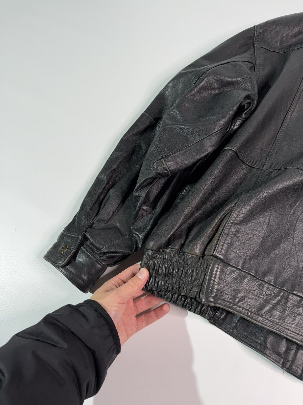 Other Vintage Made in Italy leather jacket boxy avant garde swag Size US L / EU 52-54 / 3 - 8 Thumbnail
