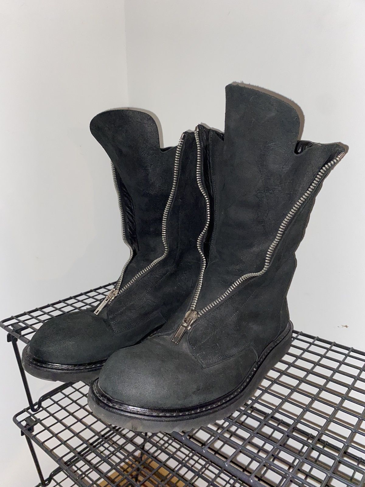 image of Rick Owens Blistered Mohawk Boots in Black, Men's (Size 8)