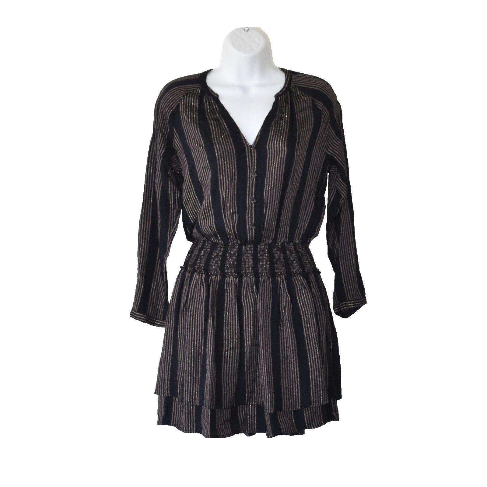 Rails RAILS Jasmine Midas Stripe Black Mini Dress Size XS $188 Size XS / US 0-2 / IT 36-38 - 2 Thumbnail