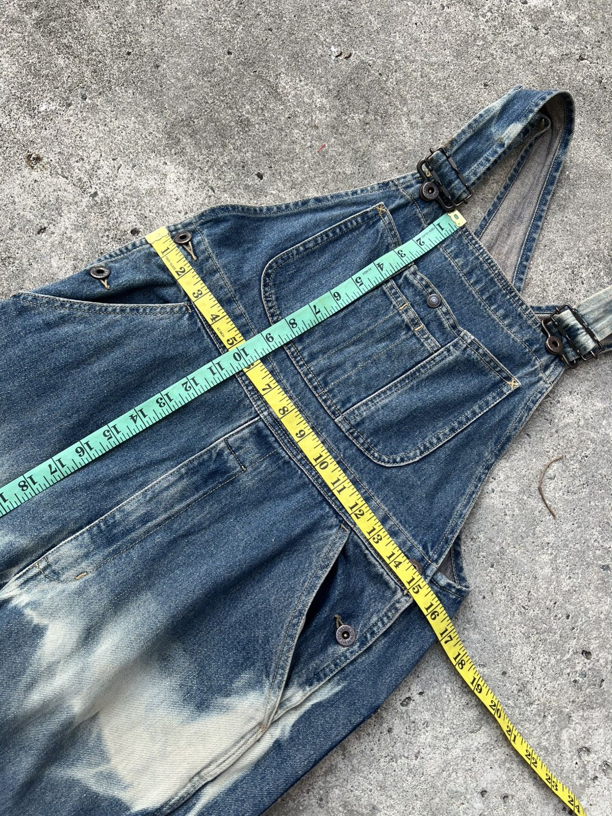 Japanese Brand 💥90’s Bobson Sun Sister Faded Overall Denim Size US 32 / EU 48 - 17 Thumbnail