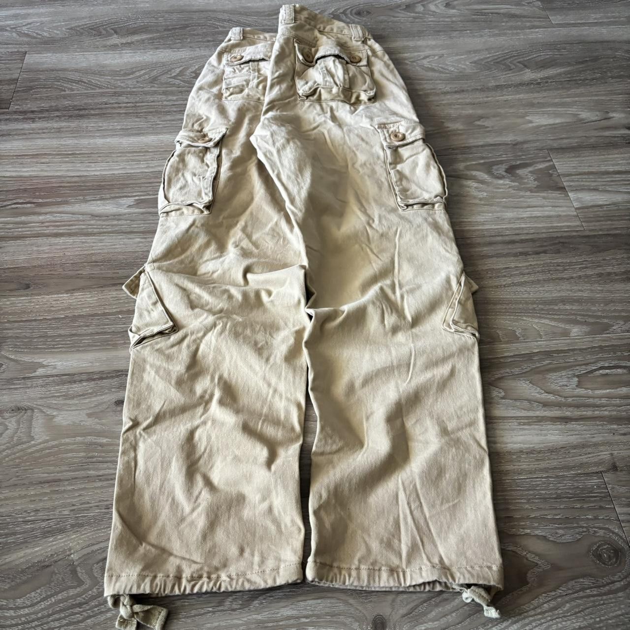 Vintage Crazy Vintage Y2K/2000s Khaki Tan Streetwear Skater Double Cargo Pants! 29x30 Size US 29 - 4 Thumbnail