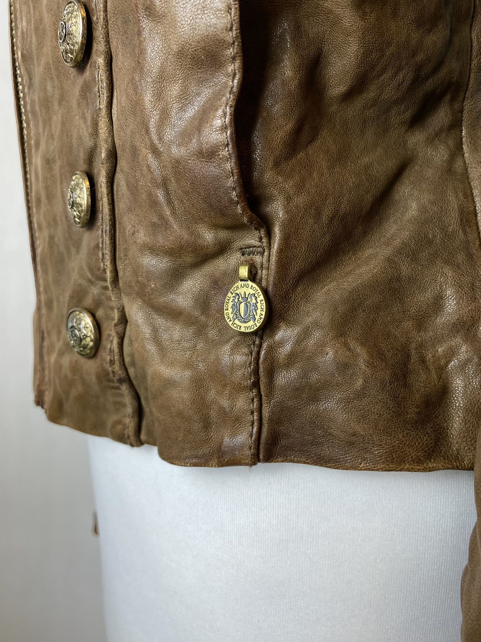 Genuine Leather × Vintage real leather jacket vintage vera pelle tailored pins zip Size M / US 6-8 / IT 42-44 - 13 Thumbnail
