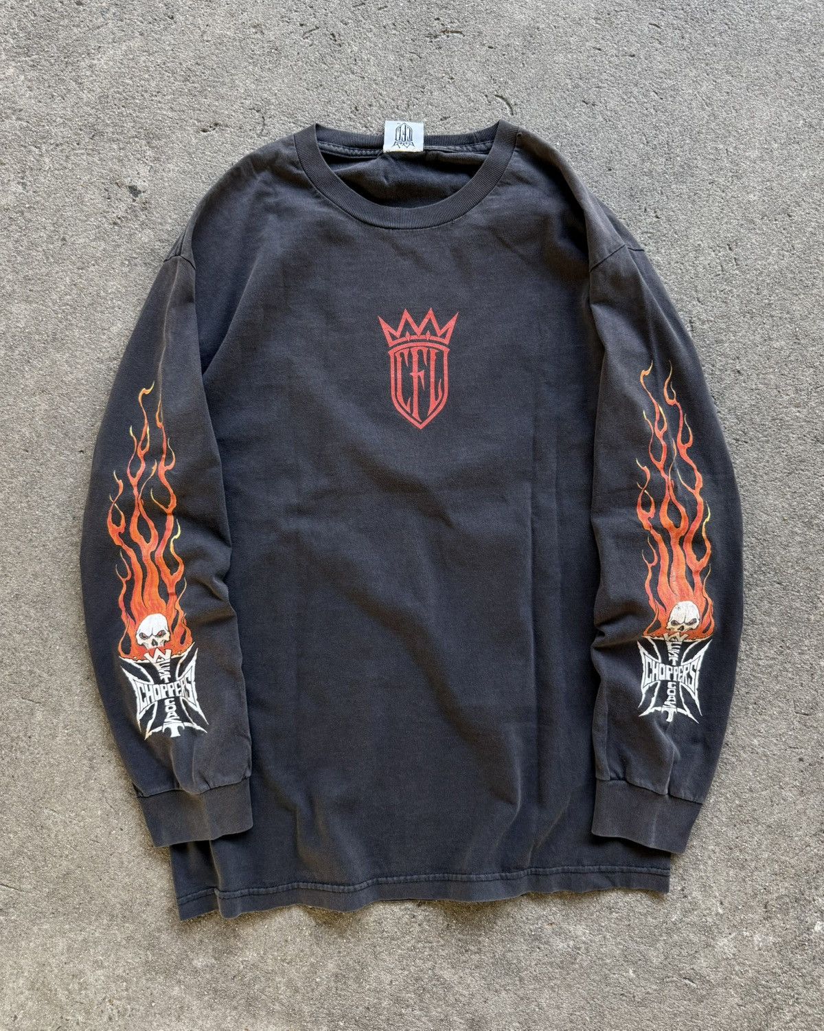 West Coast Choppers Vintage West Coast Choppers Skulls Fire Flames L/S Size US L / EU 52-54 / 3 - 2 Thumbnail