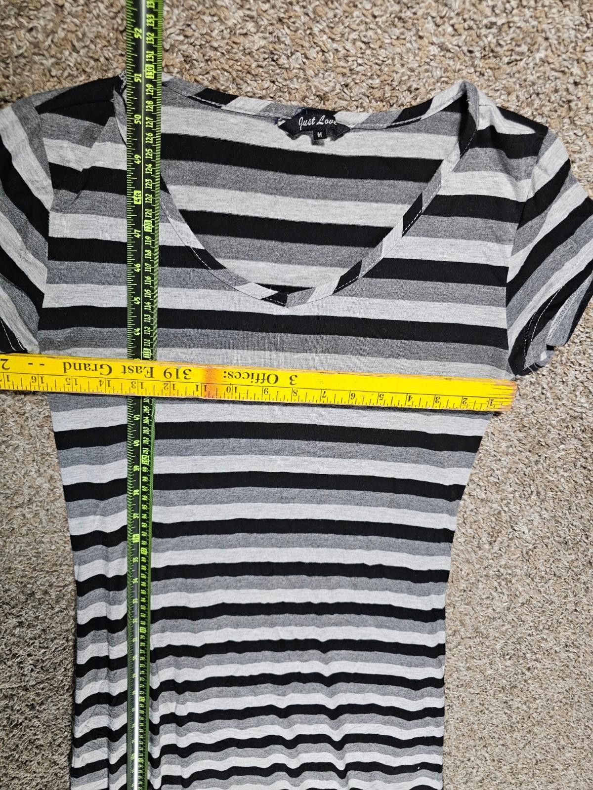 Other Just Love Black Striped Medium Dress Size M / US 6-8 / IT 42-44 - 4 Thumbnail