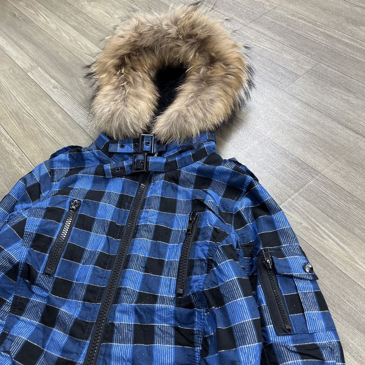 If Six Was Nine 2000s Sospita Plaid Faux Punk Bono Fur Jacket Lgb Style Size US L / EU 52-54 / 3 - 3 Thumbnail