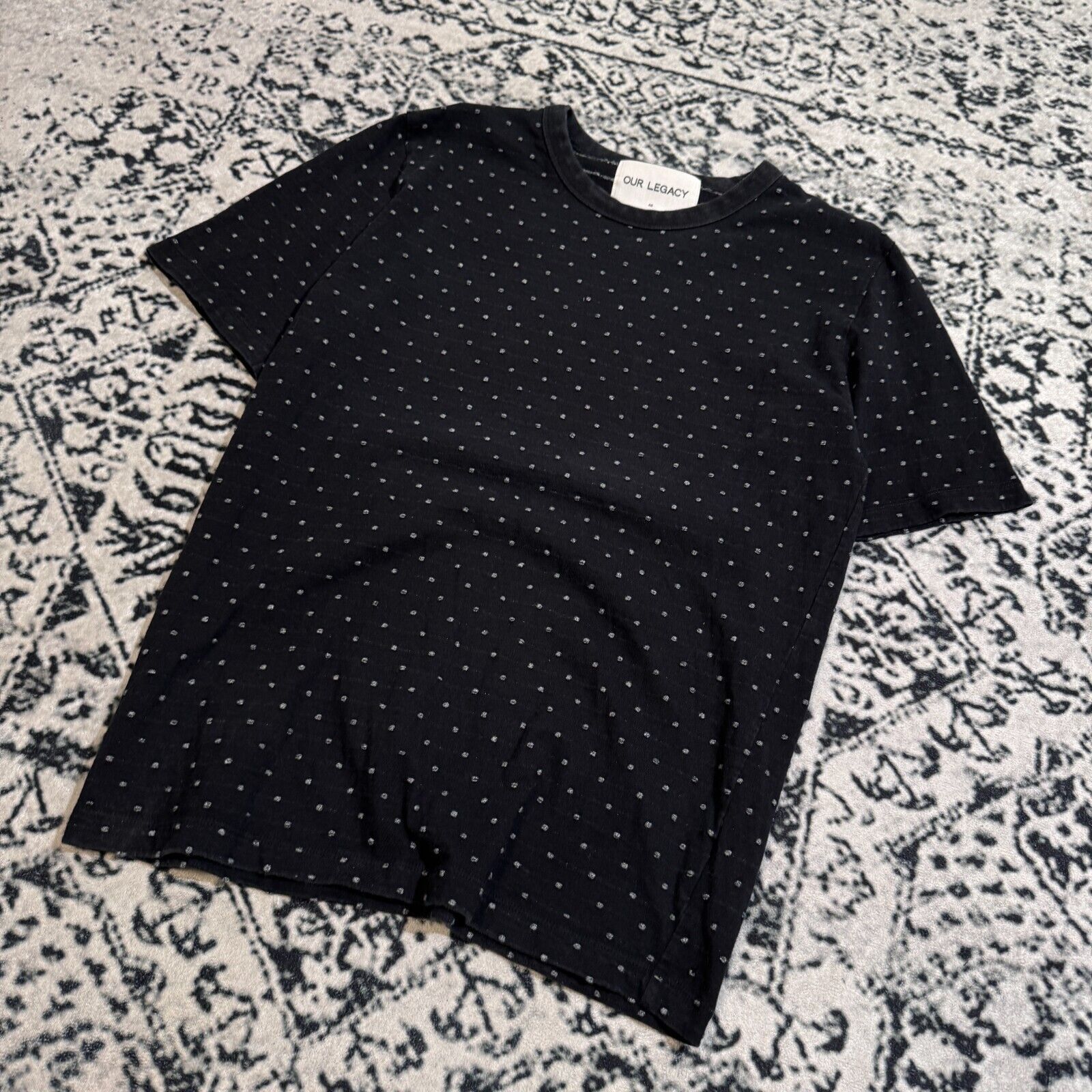 Our Legacy × Vintage Our Legacy Unisex Black Cotton T-Shirt Size S Polka Dot Size US S / EU 44-46 / 1 - 7 Thumbnail