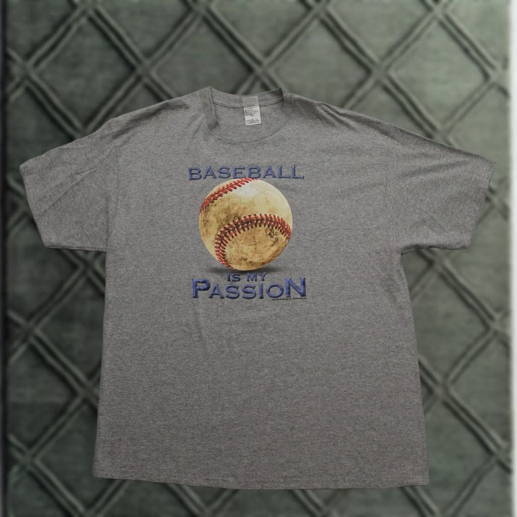 Delta VINTAGE Mens 2XL Gray T-Shirt Baseball Is My Passion Shirt Size US XXL / EU 58 / 5 - 1 Thumbnail