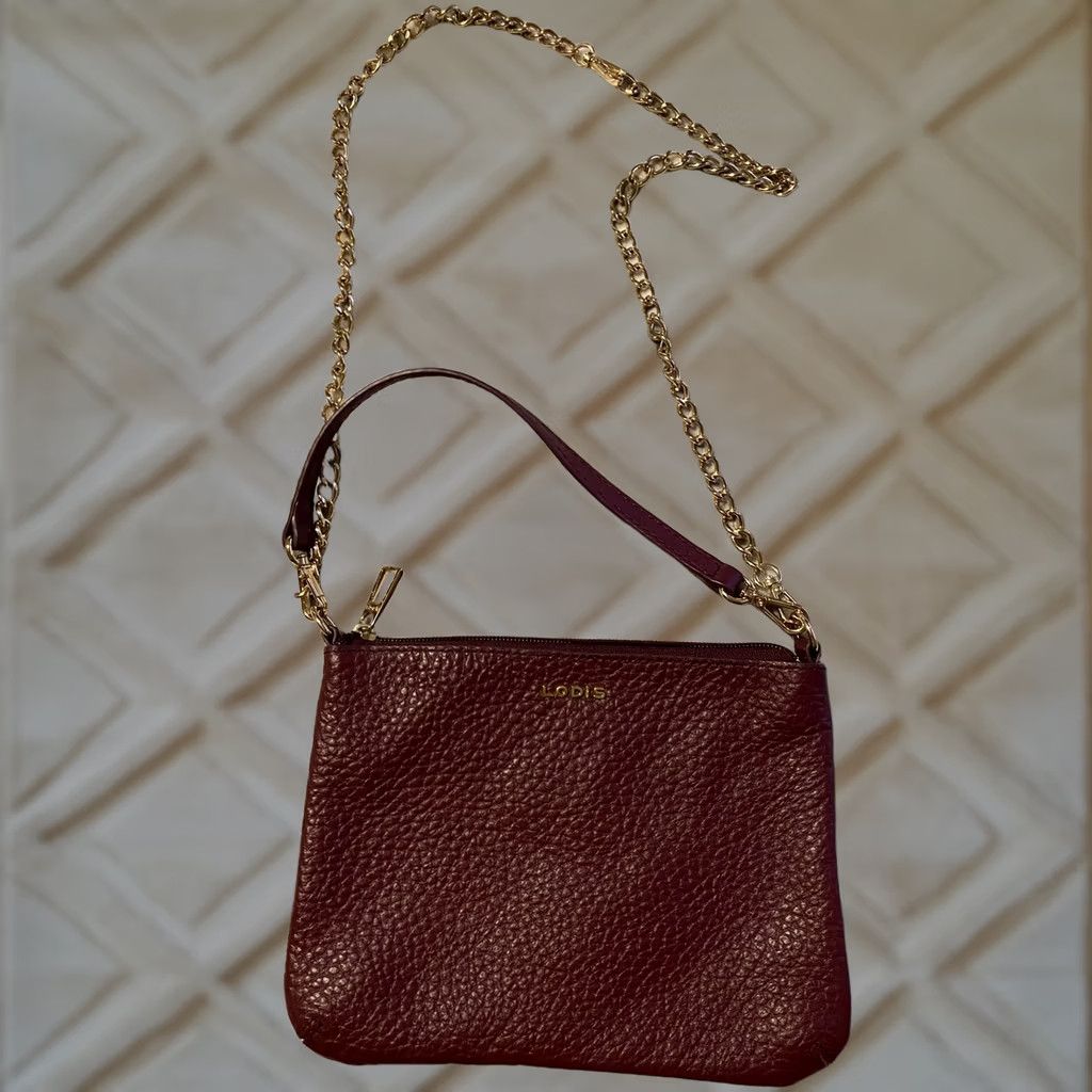 Vintage VINTAGE? No—LODIS Emily Italian Leather Purse 5 in 1 Convertible Bag Burgundy Wine Bag Women Small Size ONE SIZE - 1 Thumbnail