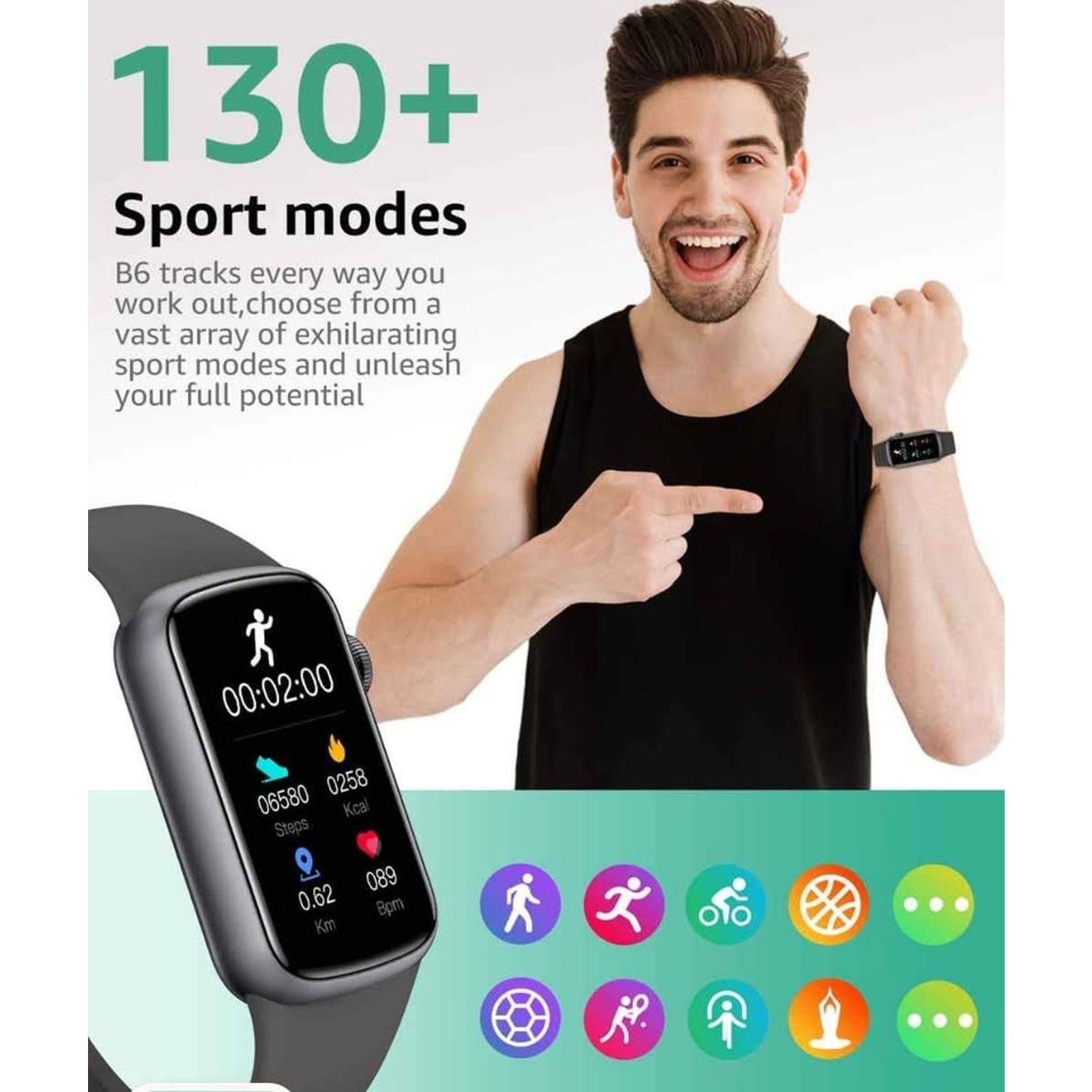 The Unbranded Brand Fitness watch heart rate oxygen & sleeptracker Size 26 - 6 Thumbnail