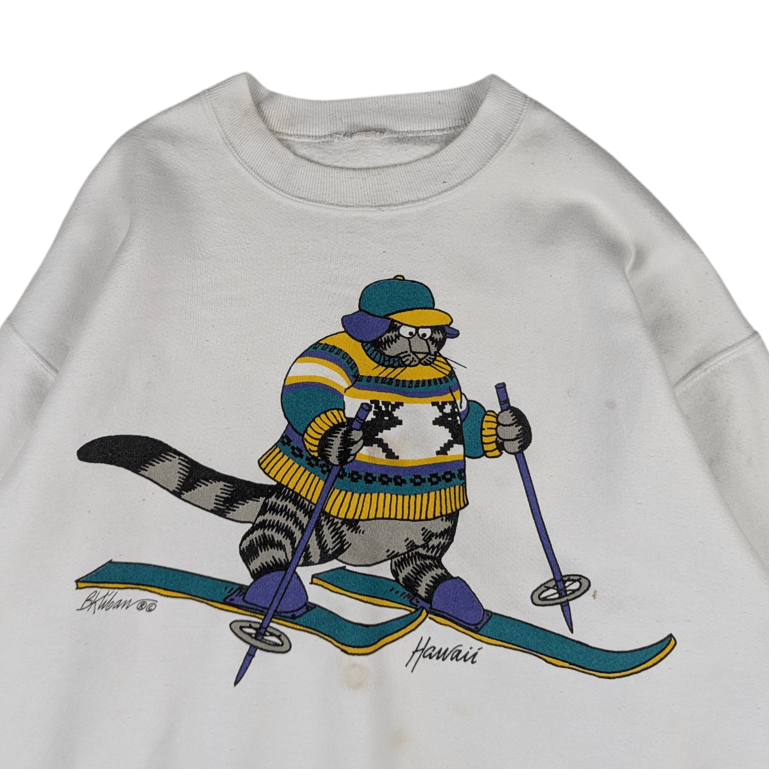 Vintage Vintage 90's CRAZY SHIRTS Cat Snowboard Crewneck Sweatshirt Size US L / EU 52-54 / 3 - 5 Thumbnail