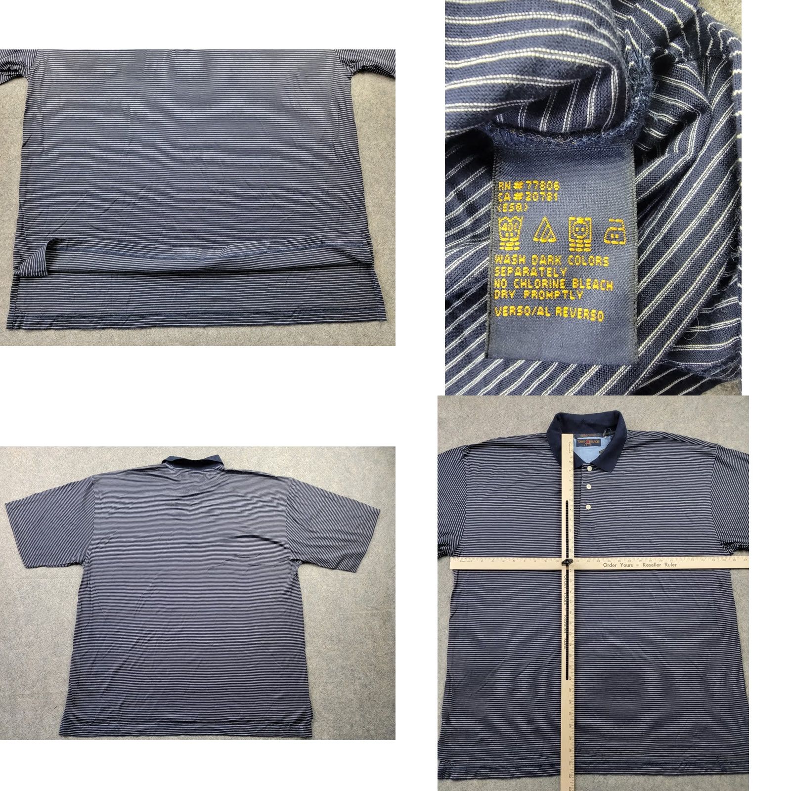 Tommy Hilfiger VINTAGE Tommy Hilfiger Golf Polo Shirt Men’s XXL Navy Striped Short Sleeve Cotton Lisle Classic Golf 2XL Mens Size US XXL / EU 58 / 5 - 8 Thumbnail