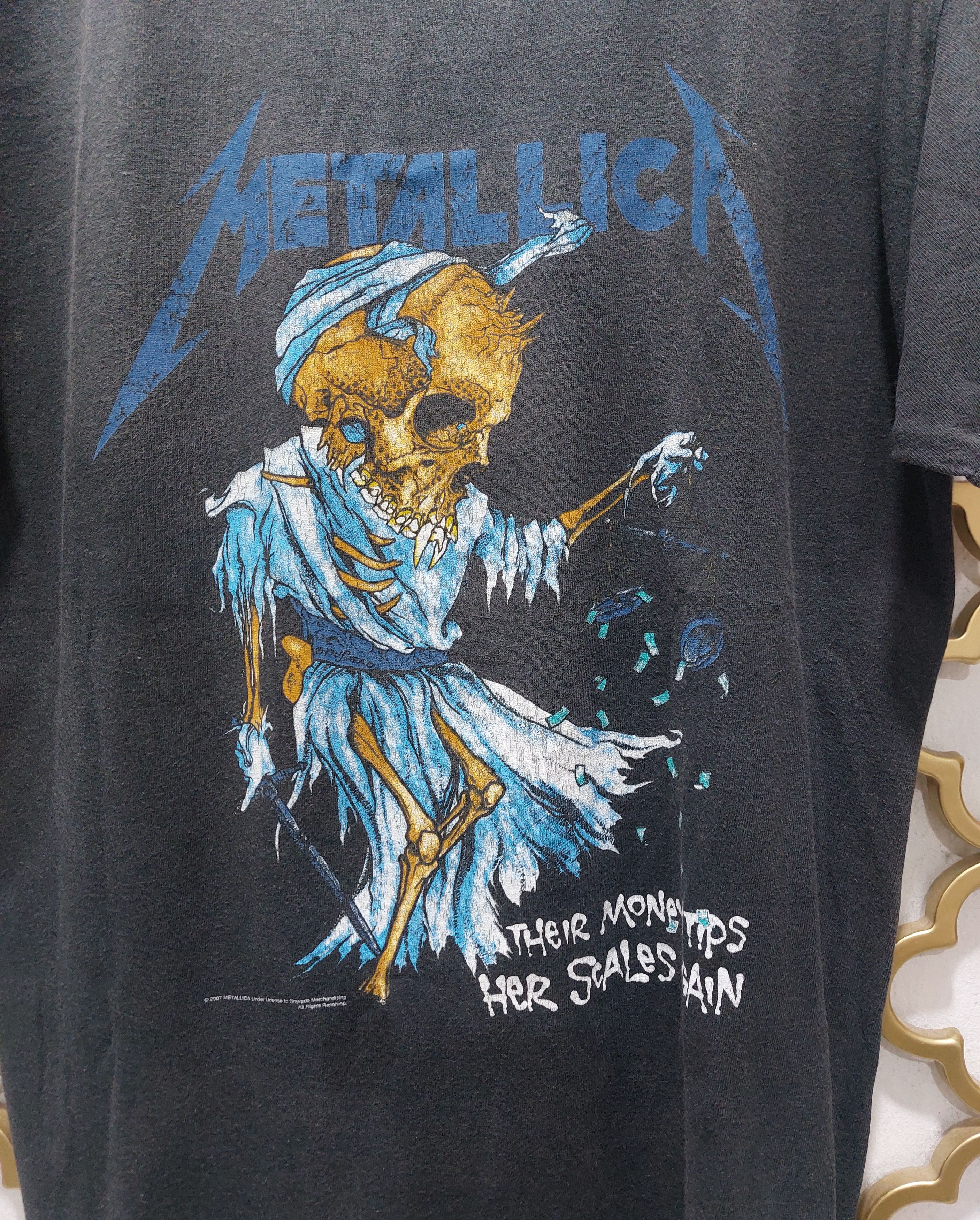 Band Tees Metallica Sun Faded Y2K Vintage Tee ©2007 Size US L / EU 52-54 / 3 - 4 Thumbnail