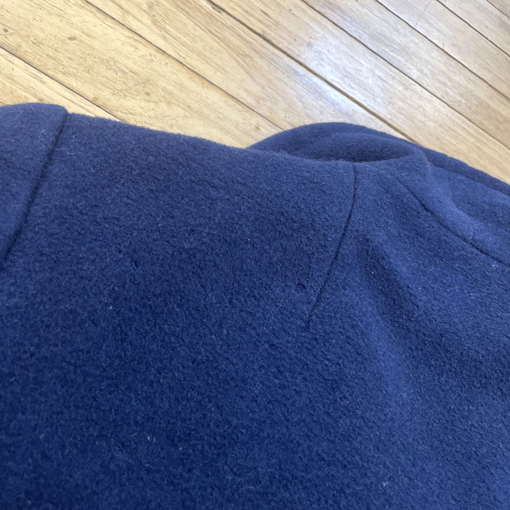 Vintage VINTAGE Trench Coat Women M Blue Stevens Forstmann Fabric vtg Mod 60s Heavyweight Wool Trench Coat Womens Blue 1960s Overcoat Wool Size M / US 6-8 / IT 42-44 - 7 Thumbnail