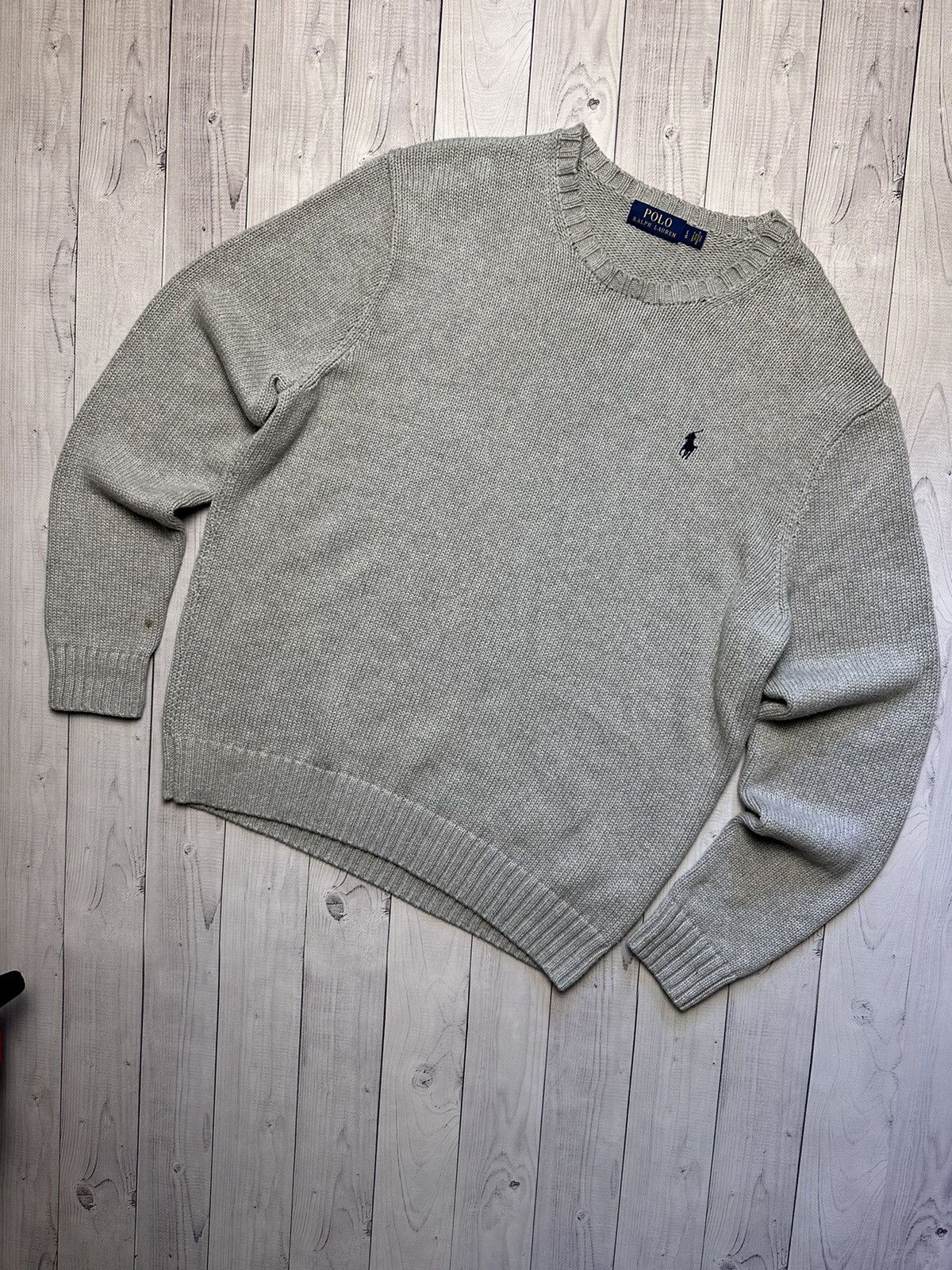 Vintage polo Ralph Lauren grey sweater size L logo