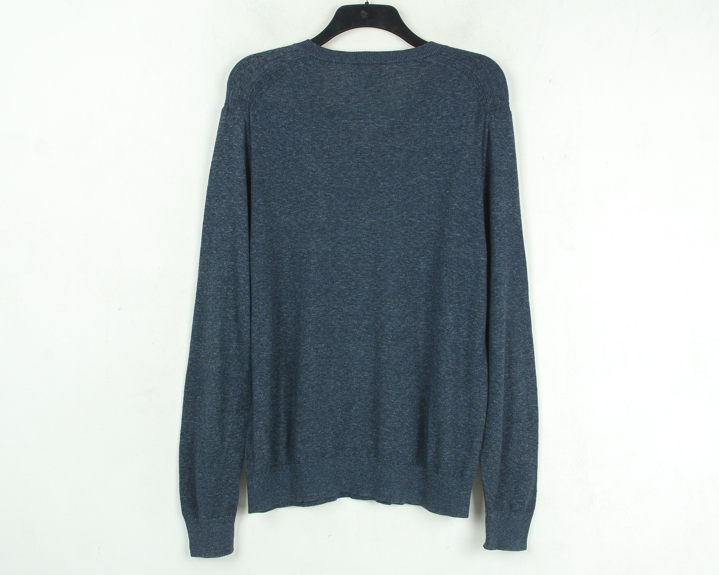 Banana Republic L Jumper Pullover Sweater V-Neck Cotton Knitted Blue Top Size US L / EU 52-54 / 3 - 3 Thumbnail