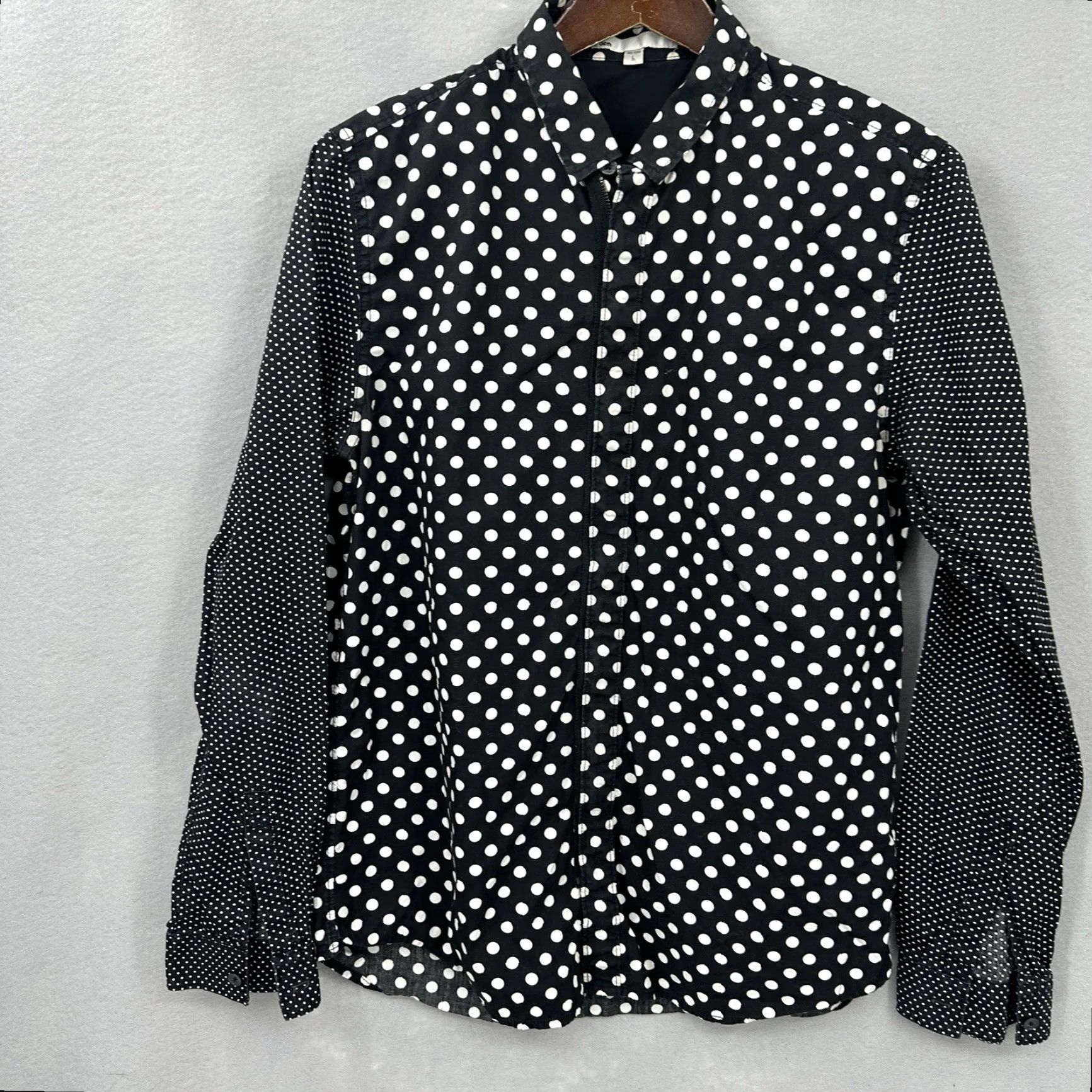 Vintage Five Centimetres Shirt Mens Large Polka Dot Zip Front Shirt Collared Size US L / EU 52-54 / 3 - 3 Thumbnail