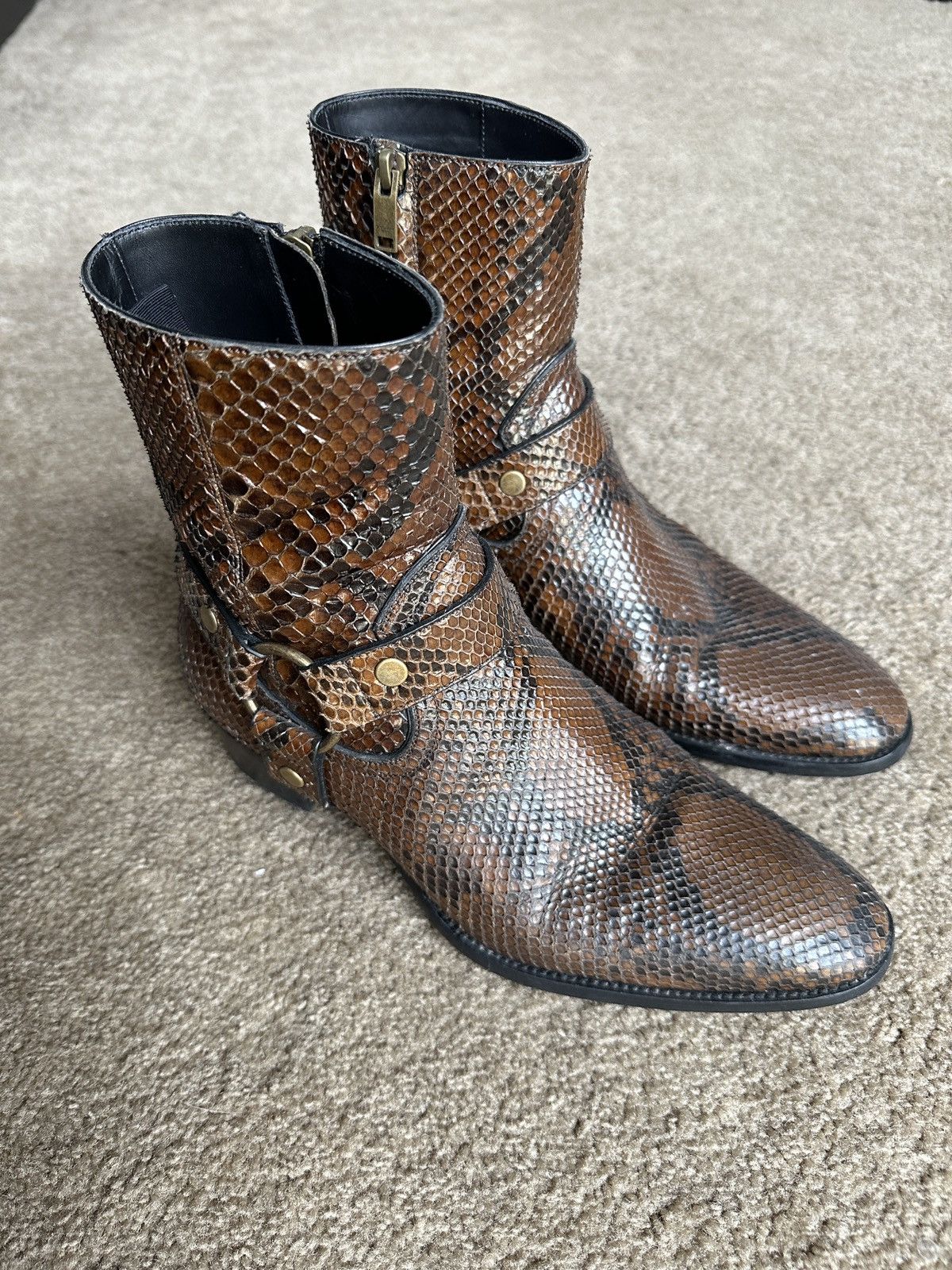 小物 Saint Laurent Python western Saint Laurent Python Cowboy Boots in Brown for Men | Lyst