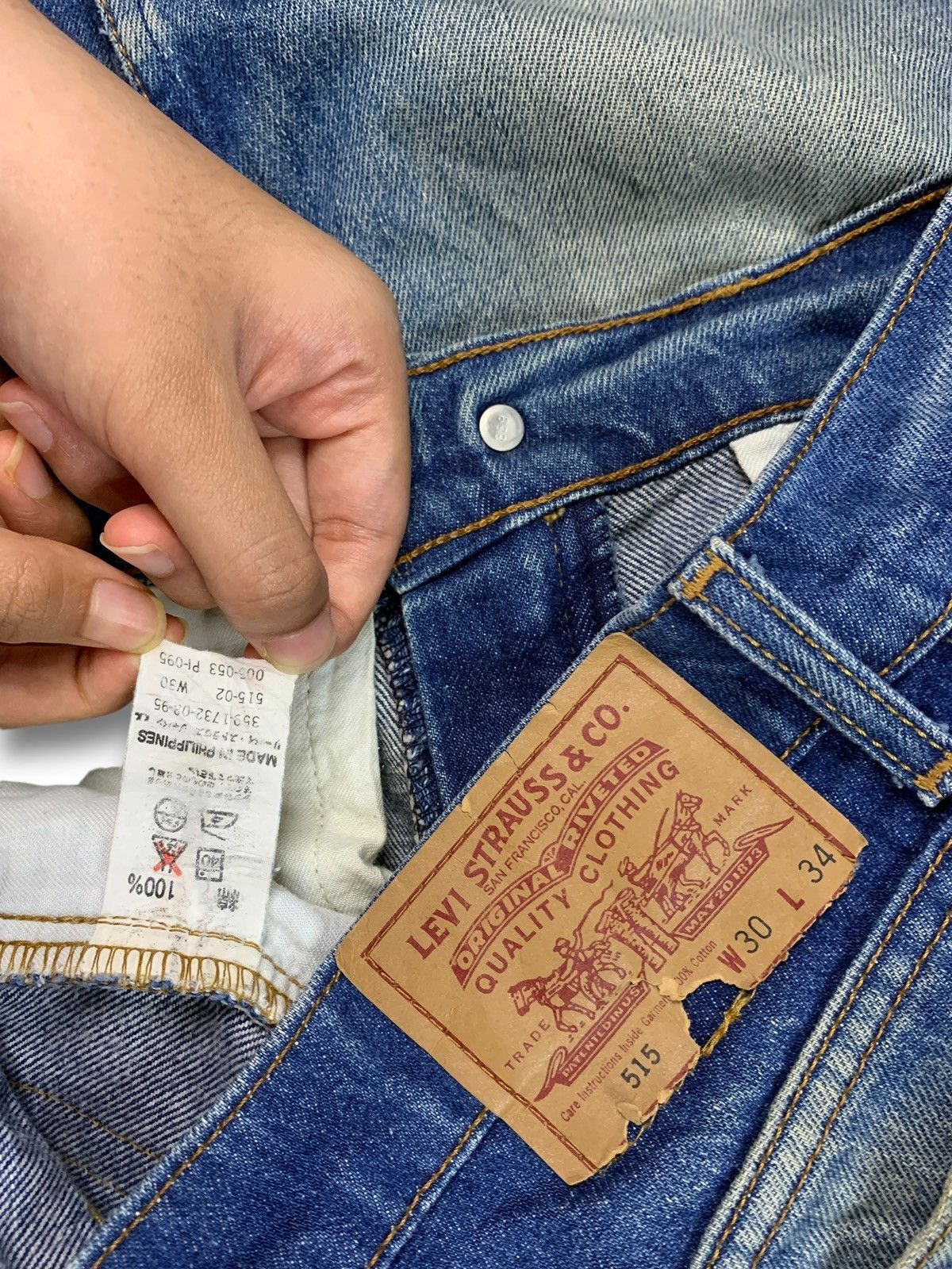 Levi's Vintage 90 Levis 515 Rusty Wash Distressed Loose Jeans 30x31 Size US 30 / EU 46 - 8 Thumbnail