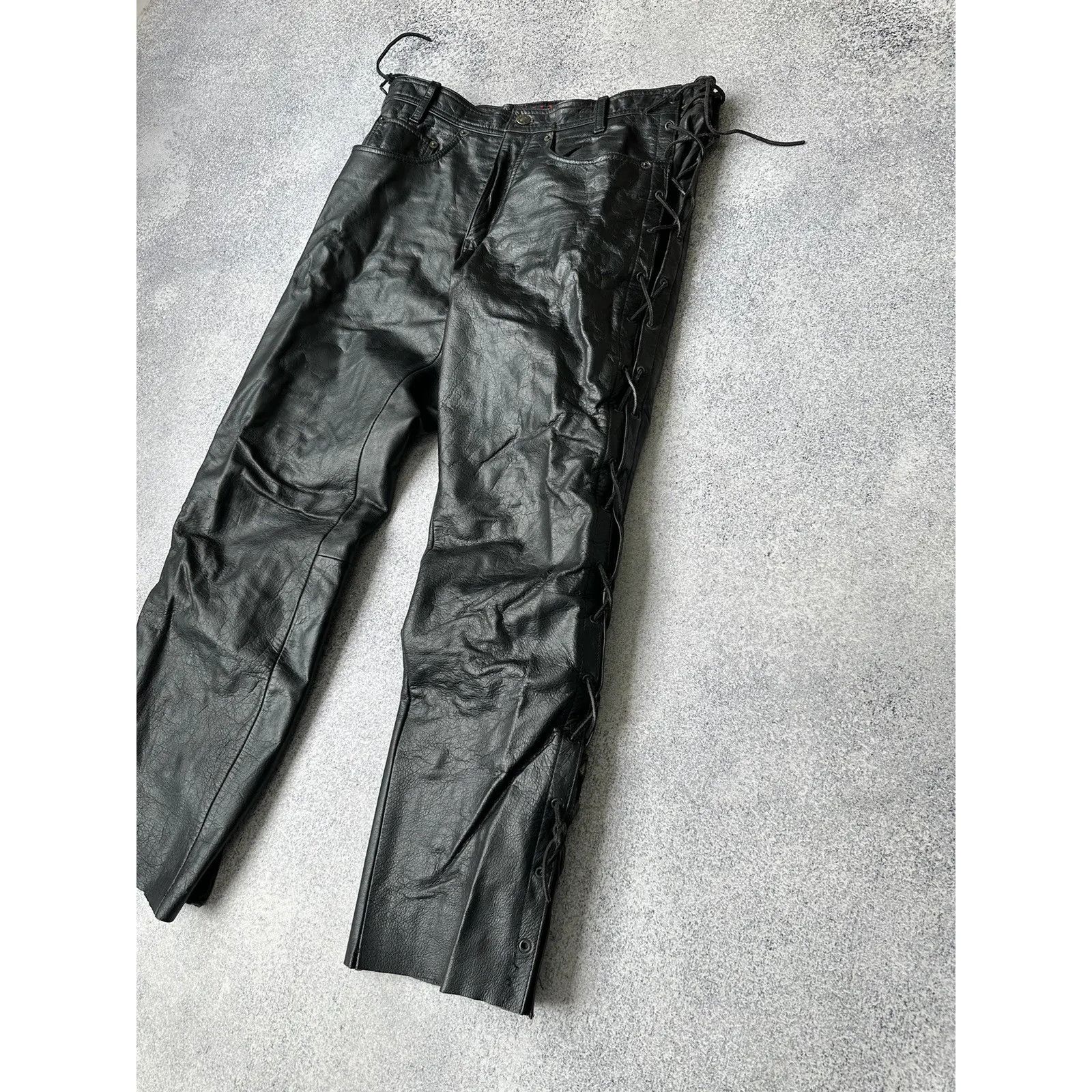 Vintage VTG Genuine Leather Nashville Leather Company Rock Pants Size US 32 / EU 48 - 5 Thumbnail
