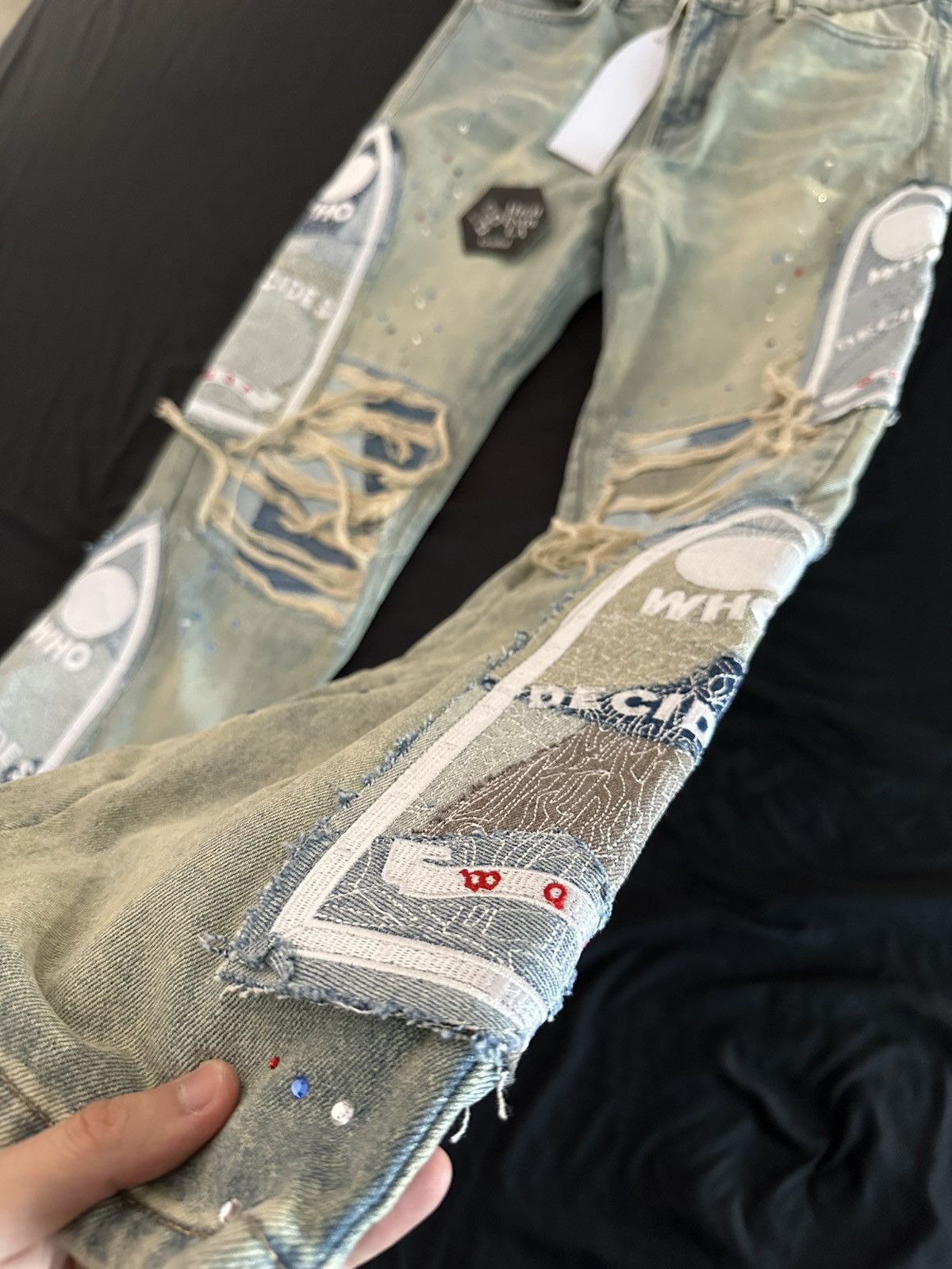 Who Decides War Who Decides War Blown Patchwork Jeans Size US 34 / EU 50 - 6 Thumbnail