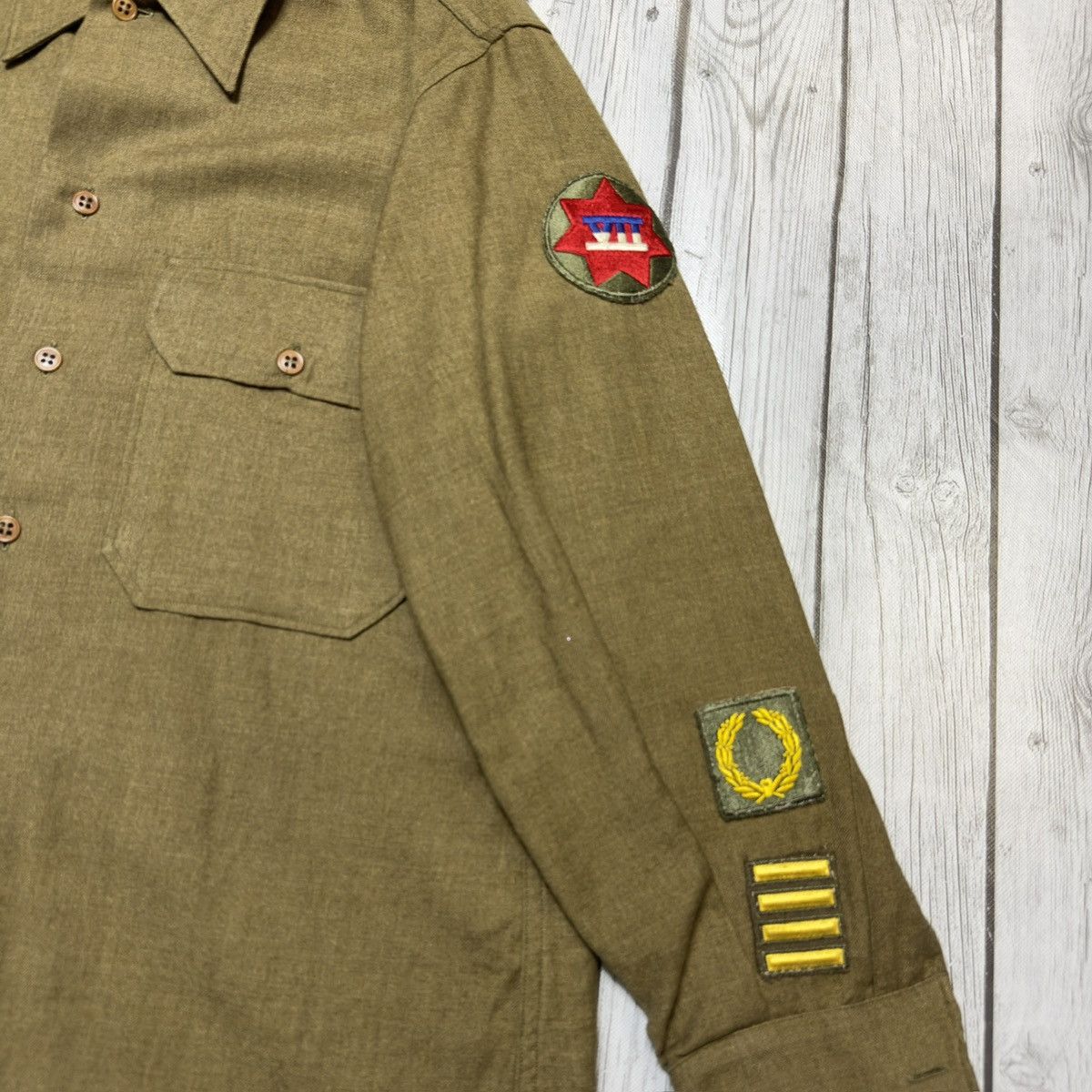 Vintage Vintage World War 2 US Army shirt Size US L / EU 52-54 / 3 - 5 Thumbnail