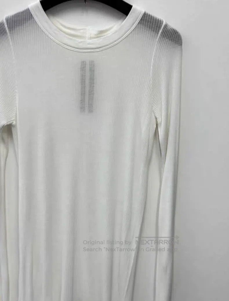 Rick Owens Rick Owens Ladies White Slim Fit Long Sleeve T-Shirt Size S / US 4 / IT 40 - 3 Thumbnail