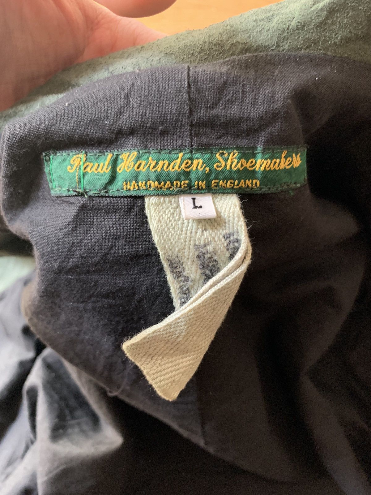 Paul Harnden Shoemakers Paul Harnden Moss Green Leather Blazer Size 44S - 12 Thumbnail