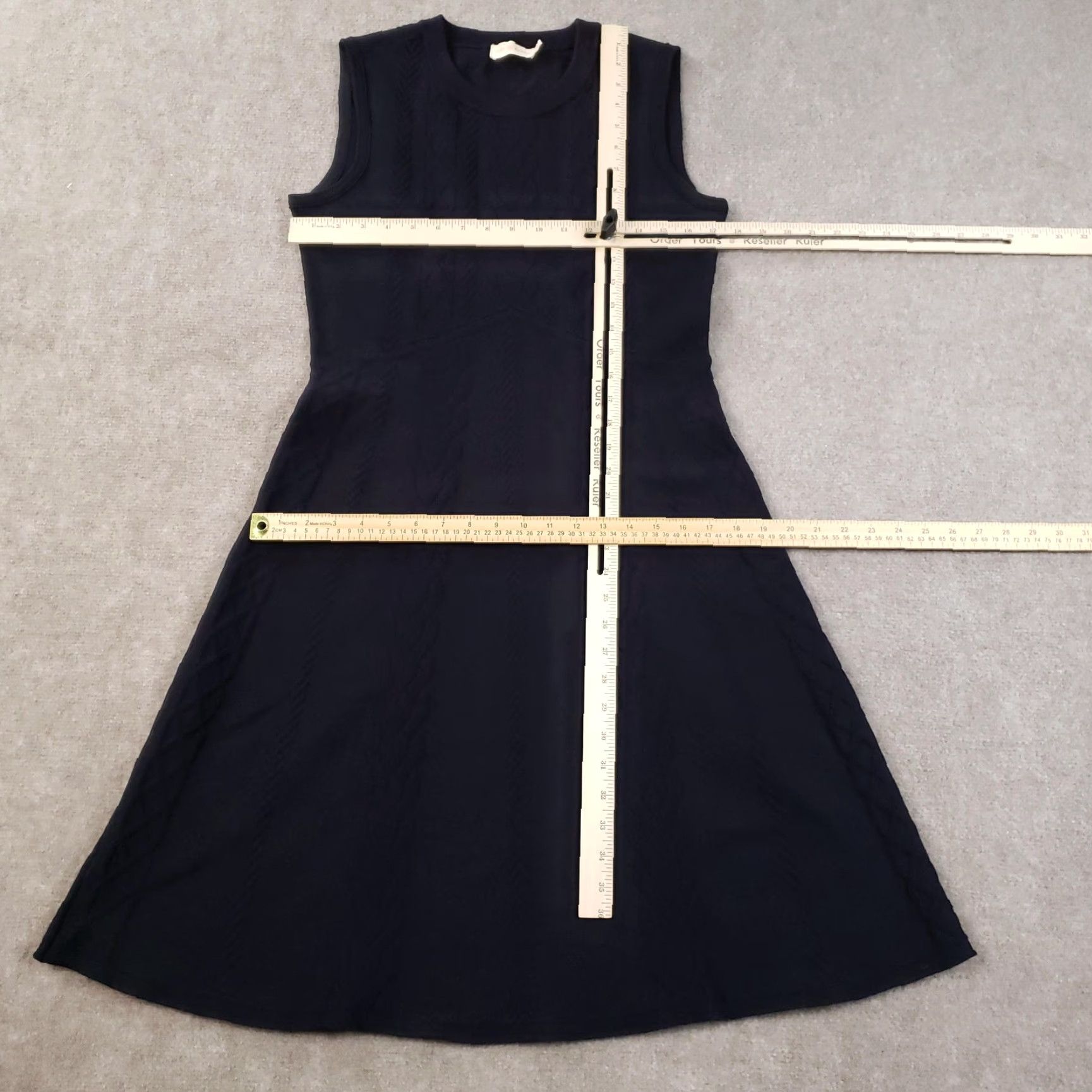 Tory Burch Tory Burch Dress Womens Medium Black Sleeveless Cable Knit A-Line Merino Wool Size M / US 6-8 / IT 42-44 - 2 Thumbnail