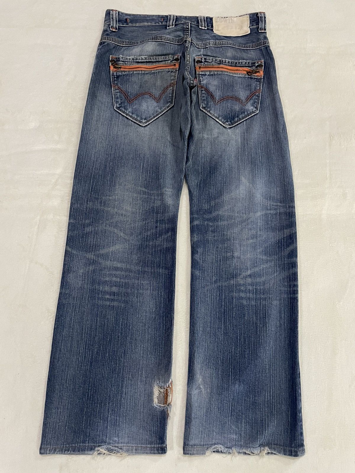 Edwin Vintage Edwin Faded Distress Denim Jeans Size US 33 - 10 Thumbnail
