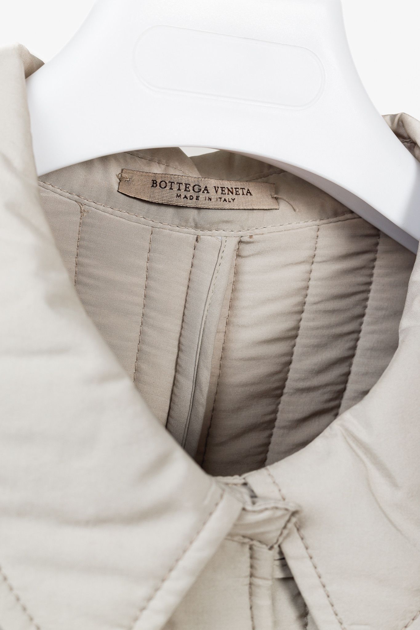Bottega Veneta Bottega Veneta Taupe Grey Quilted Silk Collared Jacket Size S / US 4 / IT 40 - 4 Thumbnail