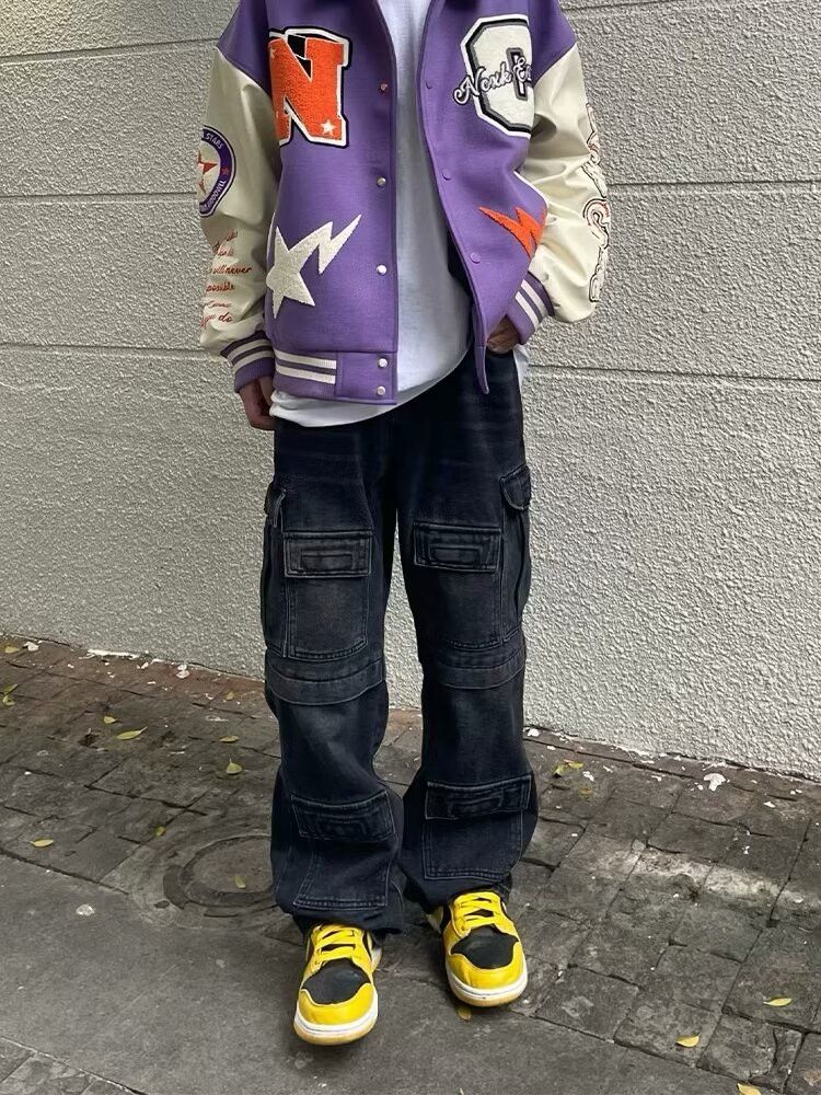 Japanese Brand × Jean Cyber Y2K Streetwear Baggy Wide Leg Jeans Size US 31 - 3 Thumbnail
