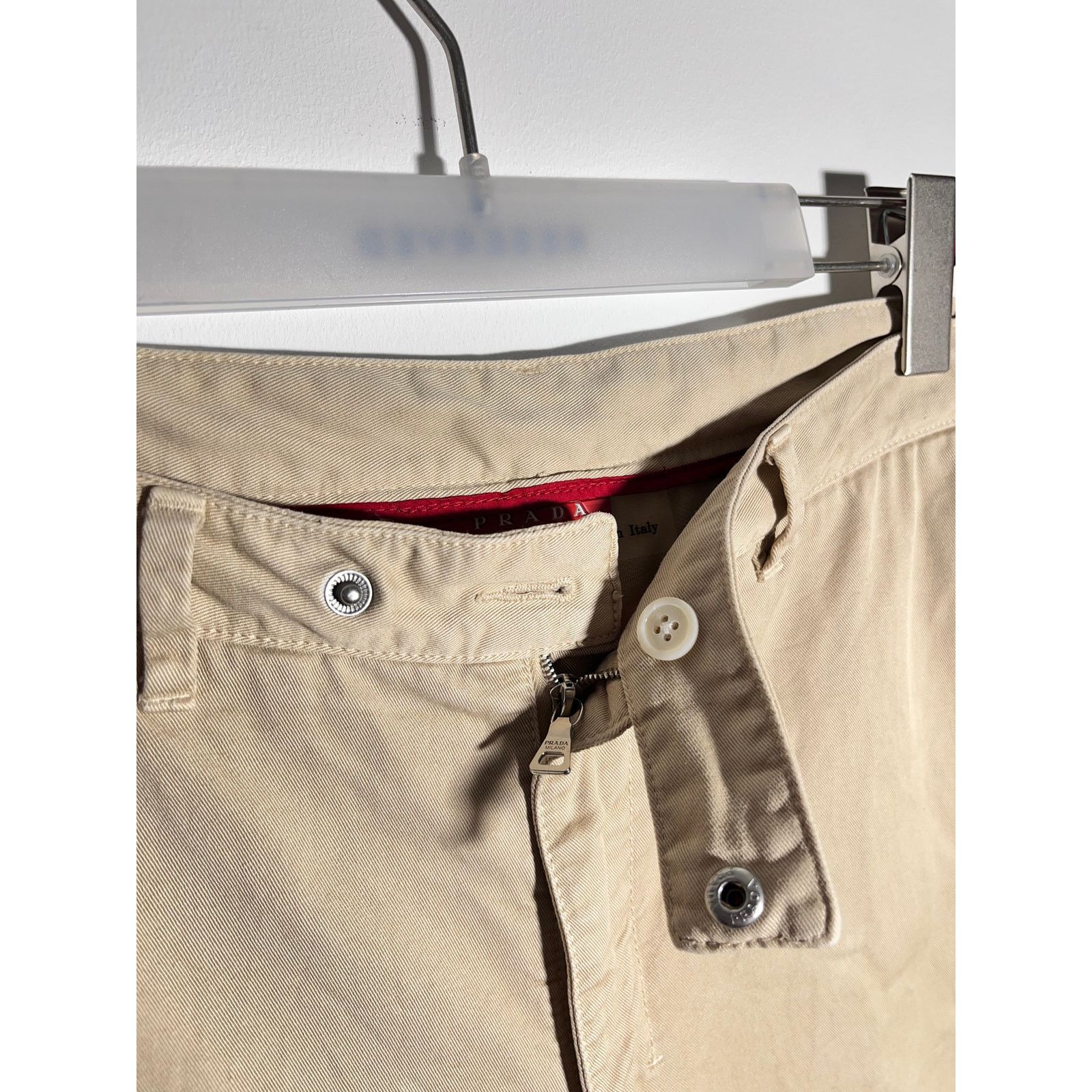 Prada shorts red tab logo rare streetwear 00s Italy designer