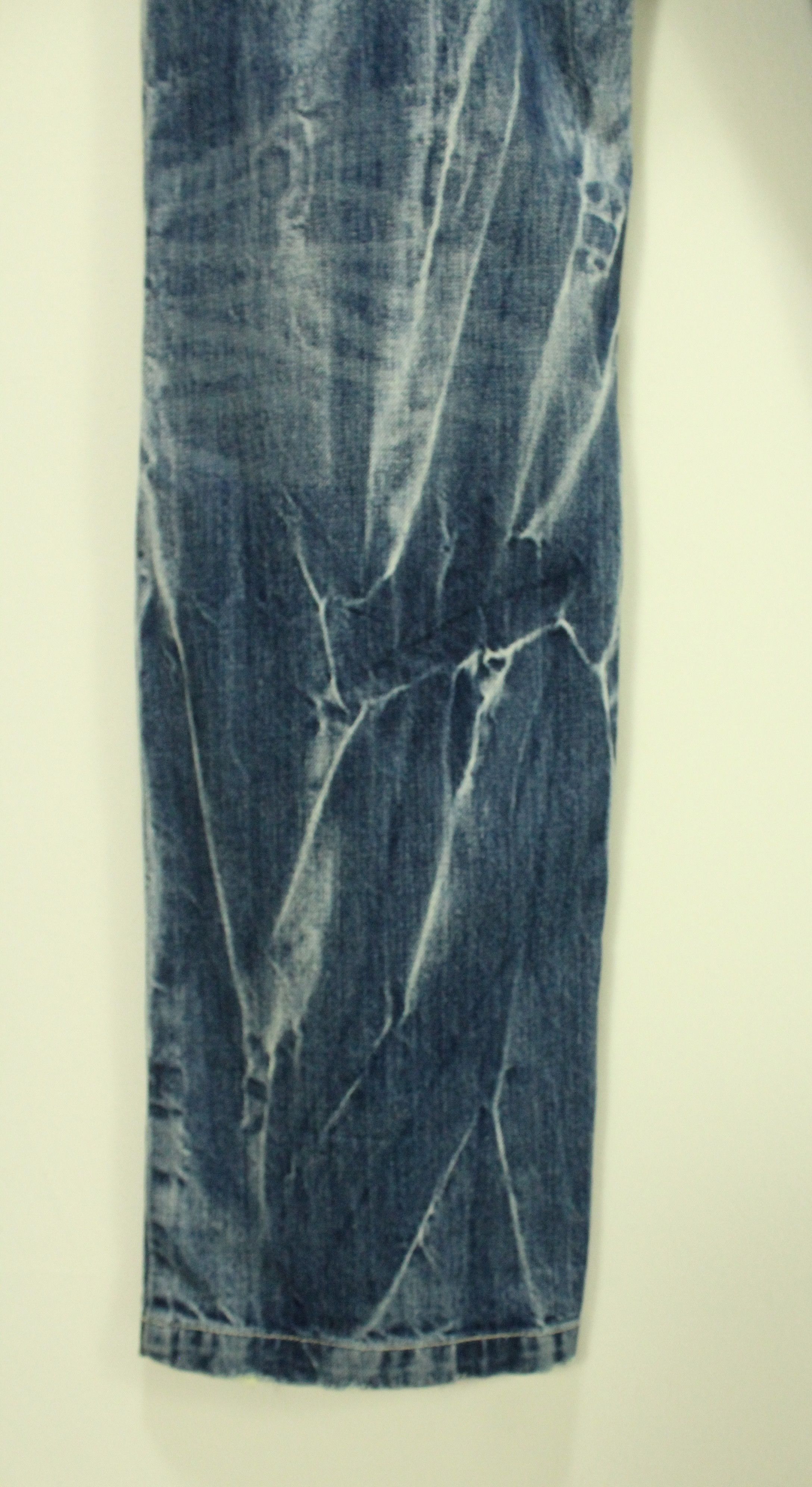 Japanese Brand Double Waist JUNGLE STORM Denim Marble Whisker Acid Washed Size US 33 - 14 Thumbnail