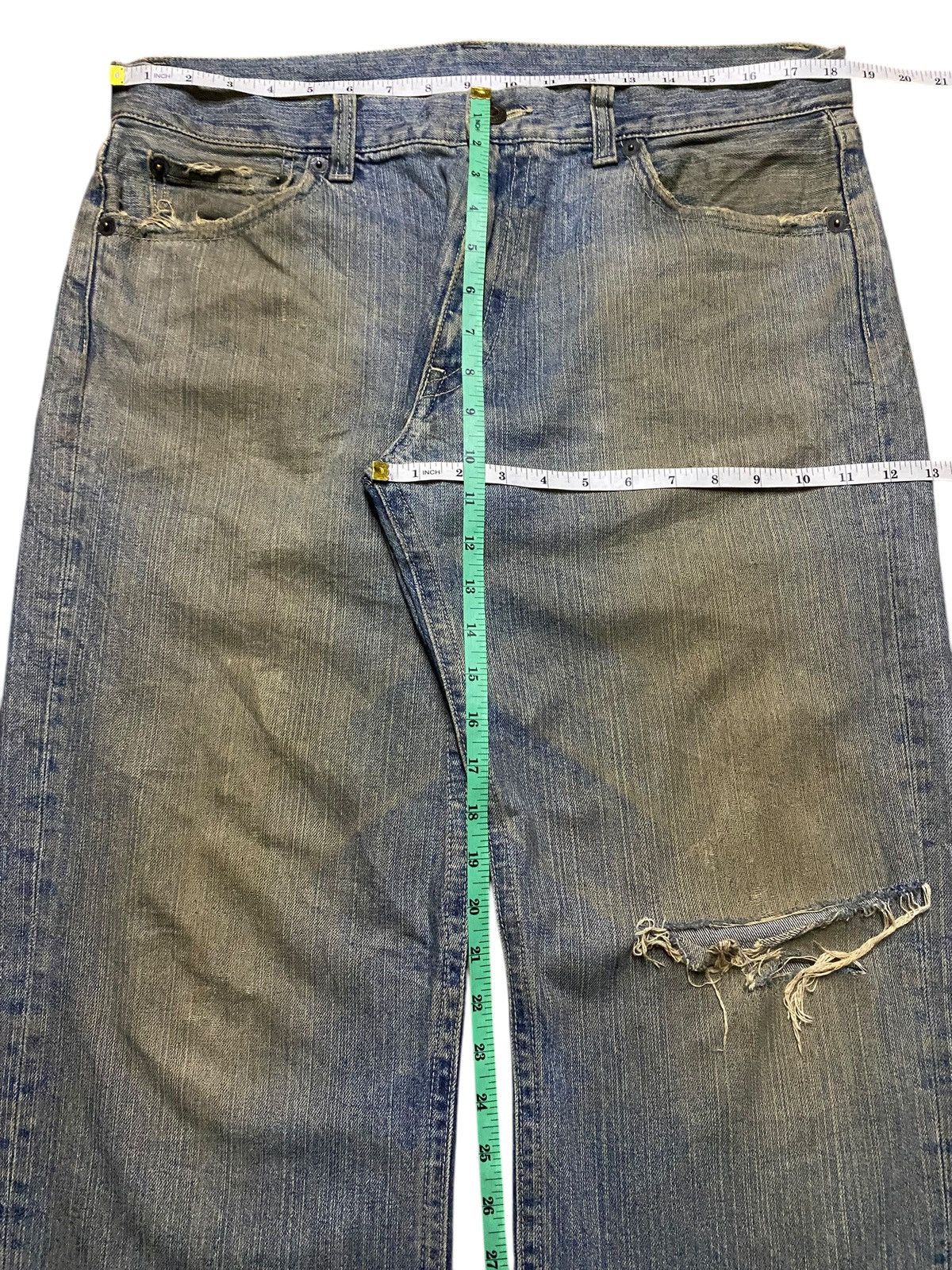 Japanese Brand Vintage Japanese Brand Mud Wash Distressed Loose Jeans Size US 37 - 10 Thumbnail