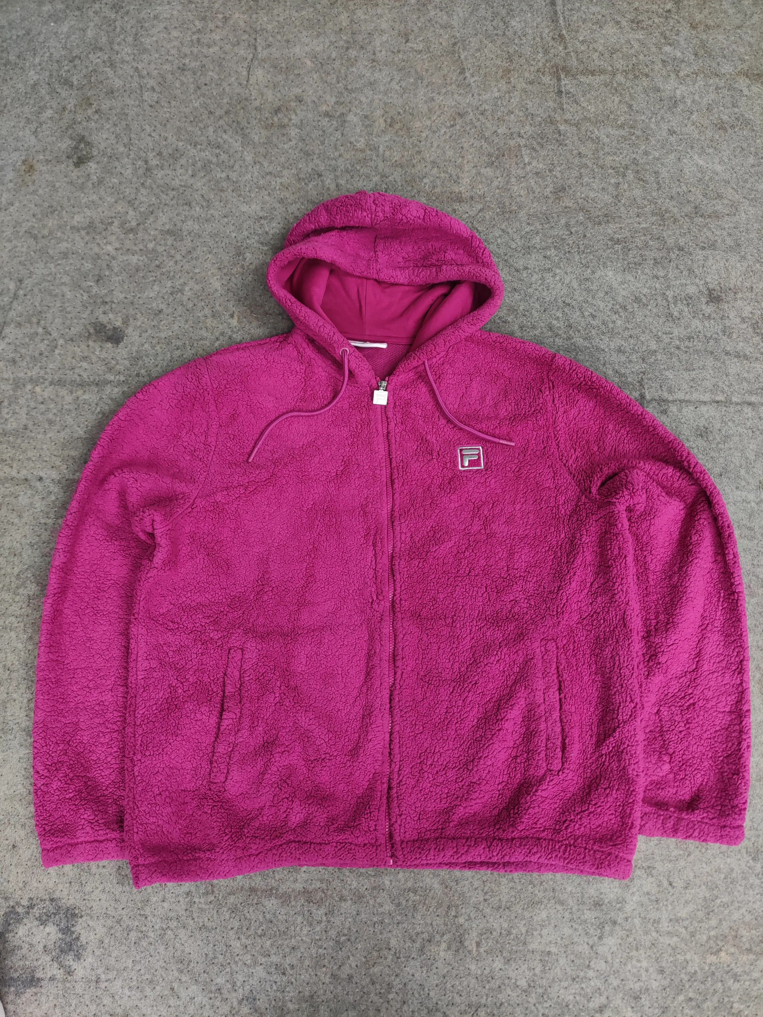 Fila FILA Sherpa Fleece Zip-Up Hoodie Magenta Size US XL / EU 56 / 4 - 1 Thumbnail