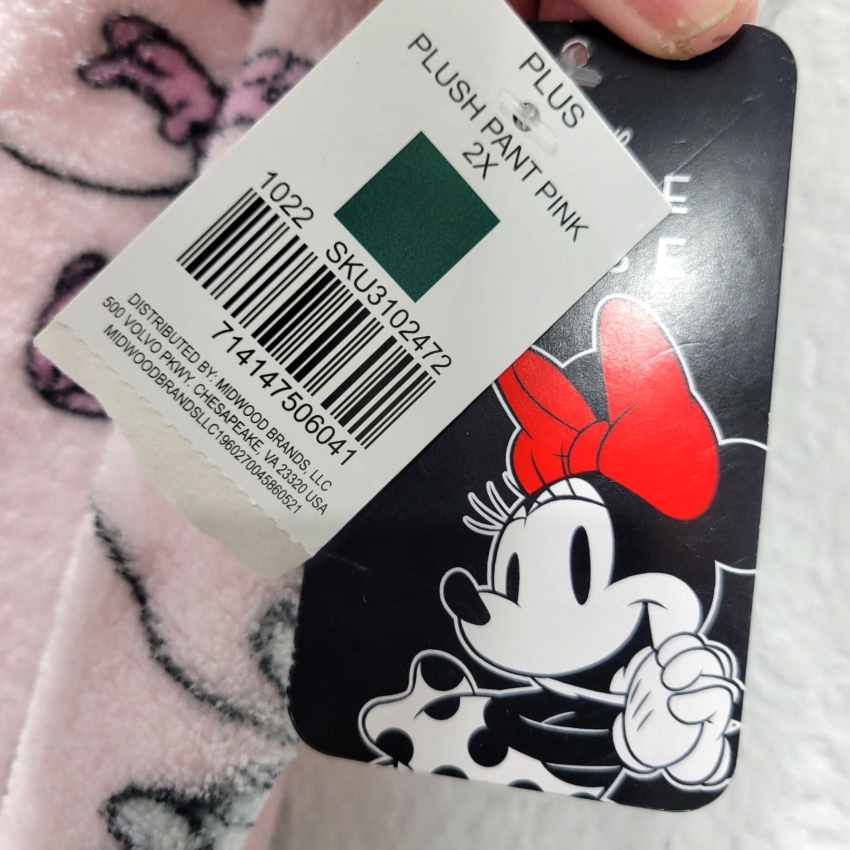Disney Disney Minnie Mouse Womens Plush Pant Lounge Pants 2X Pink NWT Lounge Sleepwear Size 40" / US 18 - 5 Thumbnail