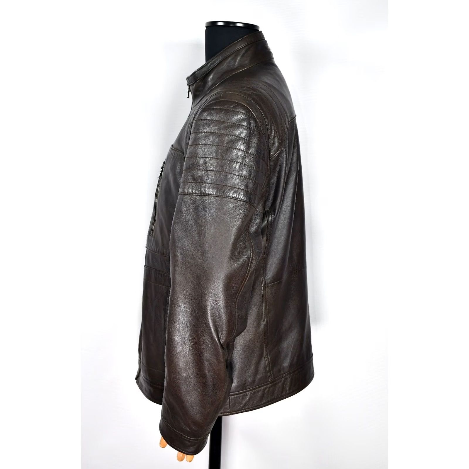 Hugo Boss HUGO BOSS Gentin Leather Jacket Brown 44R Jacket Mens 44R Leather Brown Casual Fall Winter Spring Vintage No Size US S / EU 44-46 / 1 - 4 Thumbnail