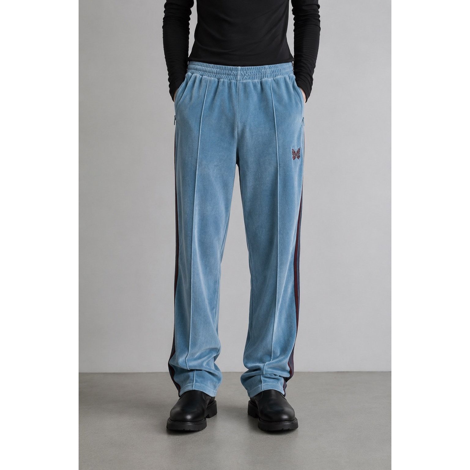 Needles Needles Velour Track Pants Sax Blue Japan Size US 34 / EU 50 - 1 Thumbnail