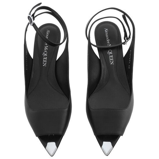 Alexander McQueen o1w1db10925 Punk Ankle Strap Sandal in Black Size US 7 / IT 37 - 2 Thumbnail