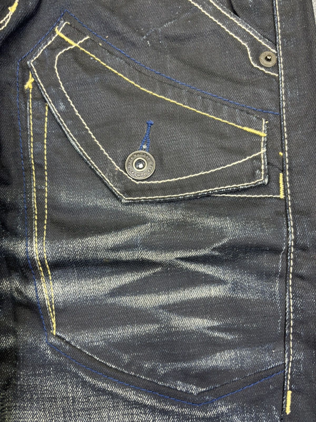 Japanese Brand 💥Sick Back Number Multipockets Indigo Stone Wash Denim F718 Size US 32 / EU 48 - 13 Thumbnail