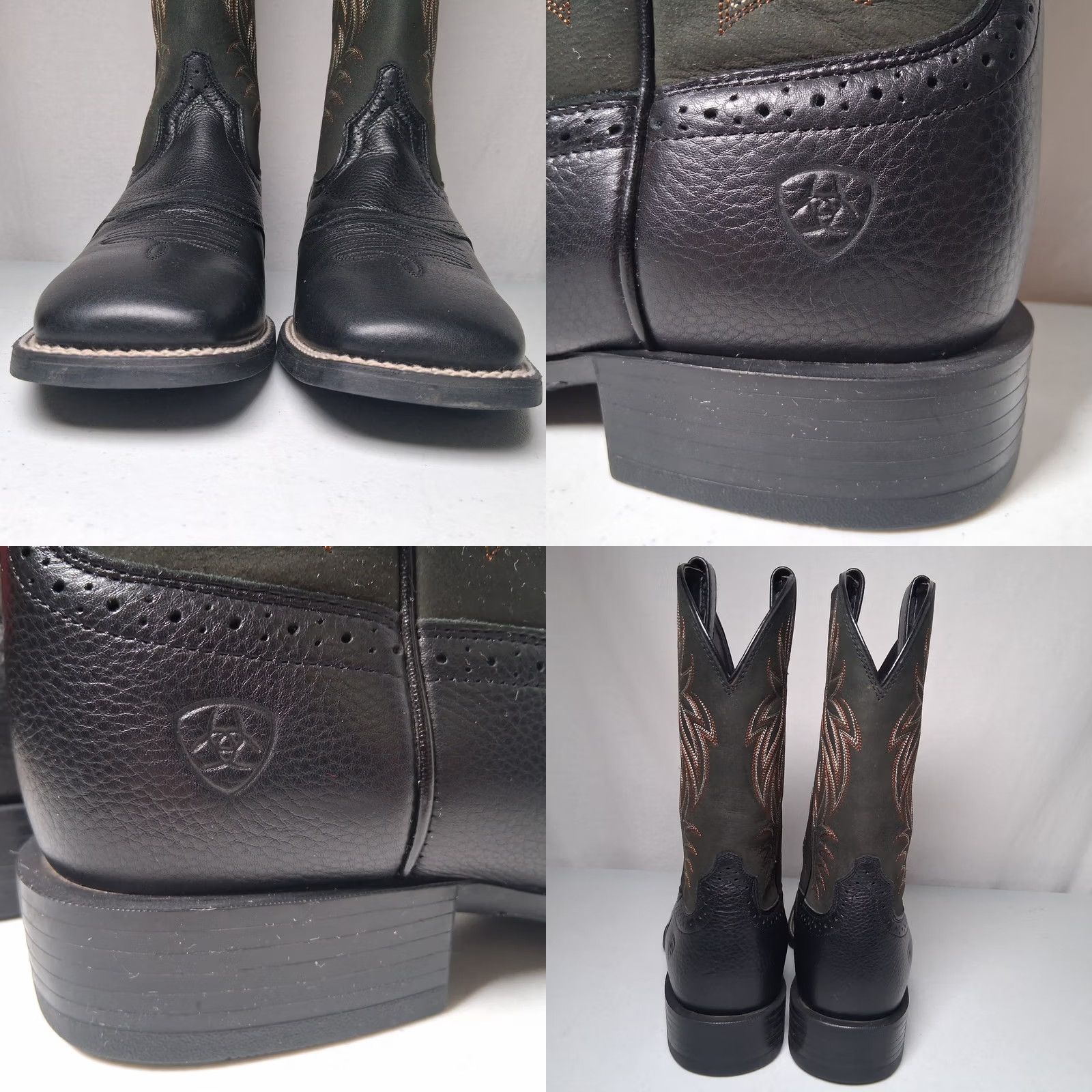 Ariat Ariat Sport Western Boots Men 11 1/2 D Black Leather Square Toe Cowboy Rancher Rodeo Boots Size US 12 / EU 45 - 8 Thumbnail