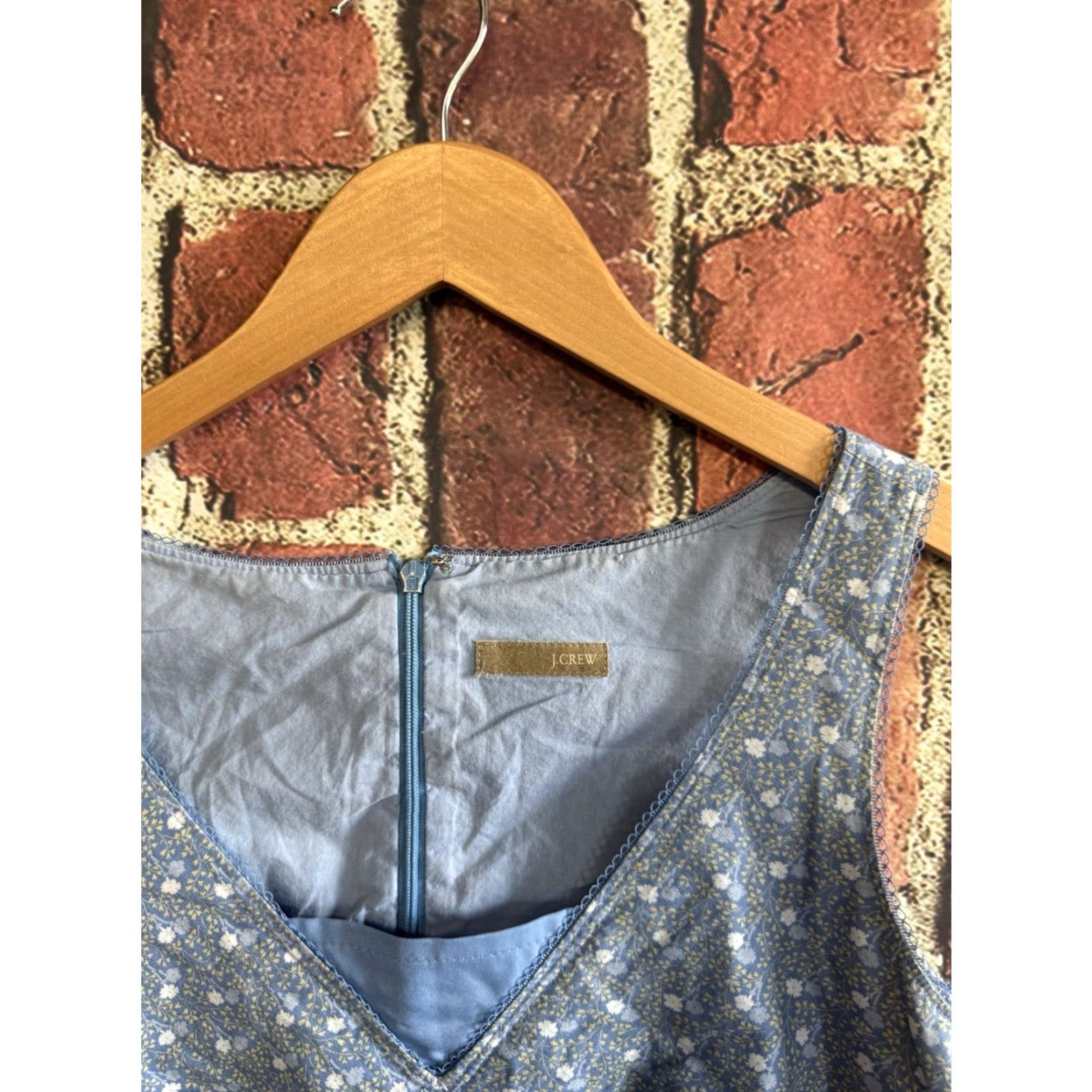 J.Crew J. Crew Women Floral Pattern Sleeveless Slip Dress Knee Length Blue Size S Size S / US 4 / IT 40 - 3 Thumbnail