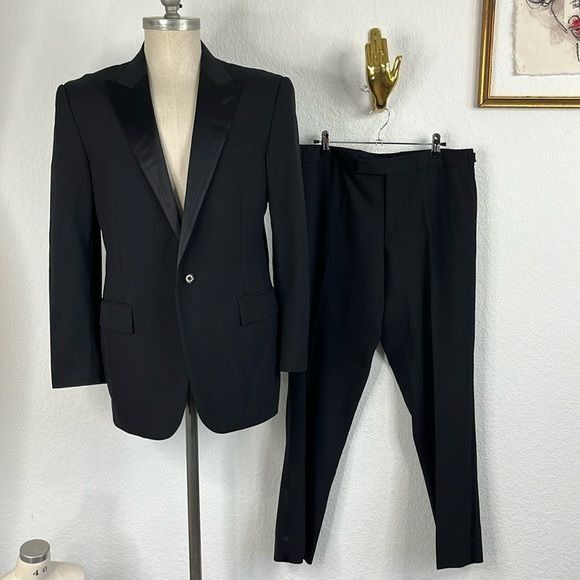 Ralph Lauren Black Label Palrh Lauren Black Label Wool 2 Pc Tuxedo Suit Evening Cockt Size 40S - 1 Thumbnail