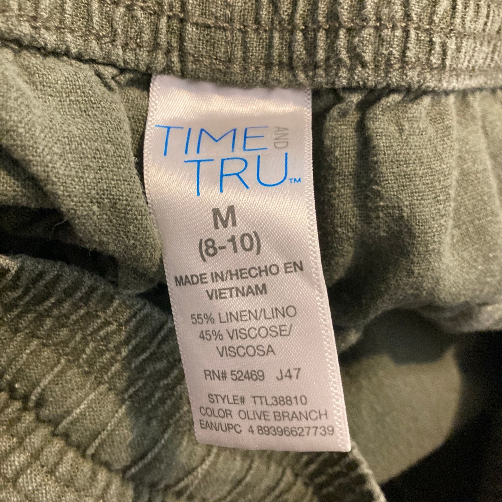 Other Time and Tru Linen Blend Green Drawstring Jogger Pants Size 27" / US 4 / IT 40 - 8 Thumbnail