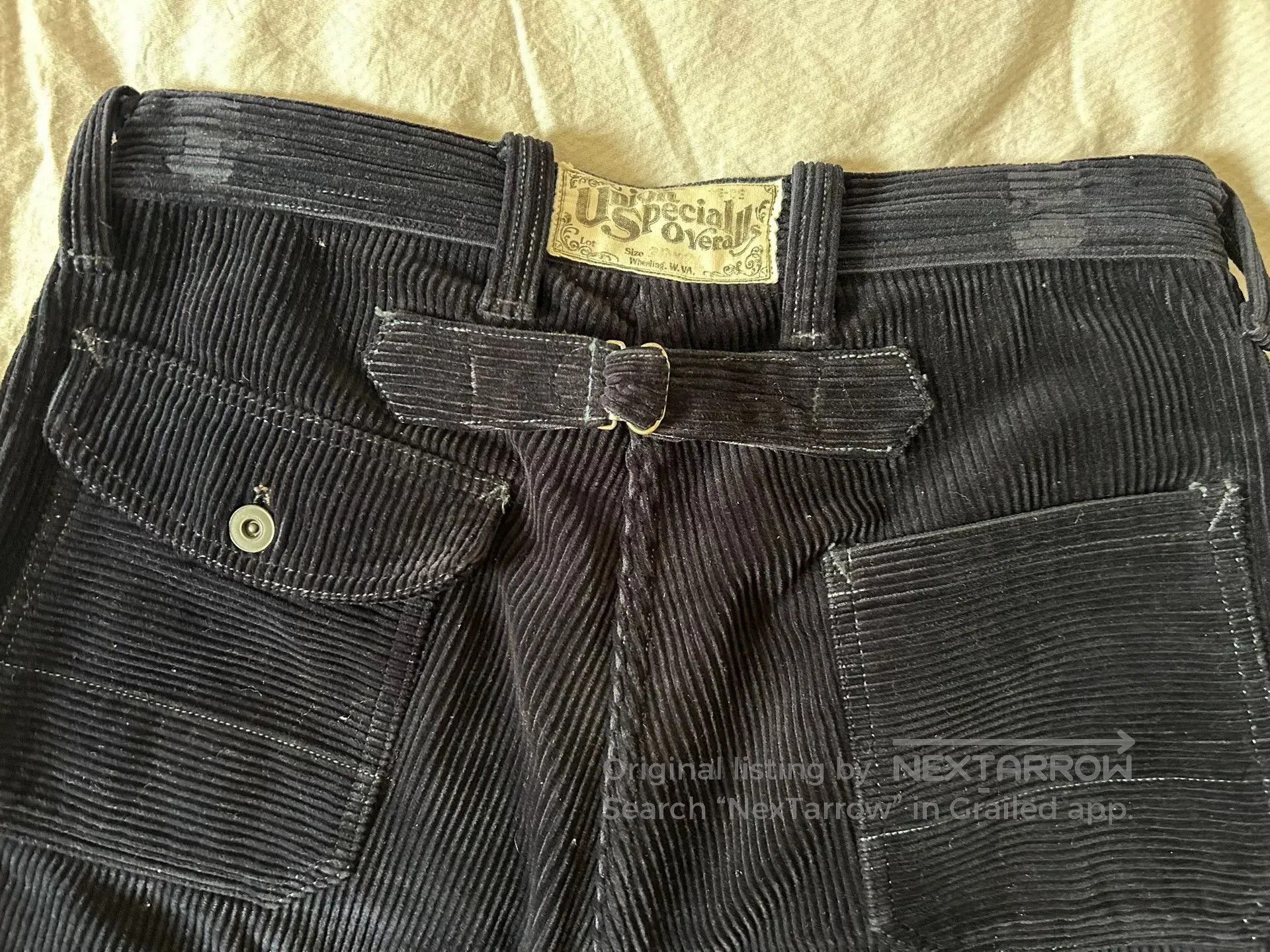 Freewheelers Blue Corduroy Mining Work Pants. Size US 38 / EU 54 - 5 Thumbnail
