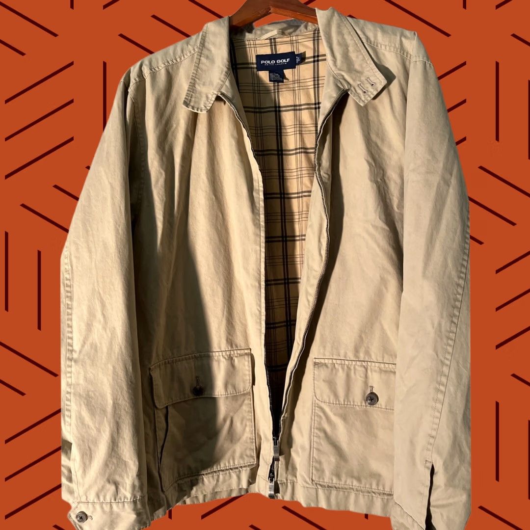 Polo Ralph Lauren VINTAGE Polo Golf Ralph Lauren Cotton Jacket Beige Plaid Long Sleeve Size L Mens Size US L / EU 52-54 / 3 - 1 Thumbnail