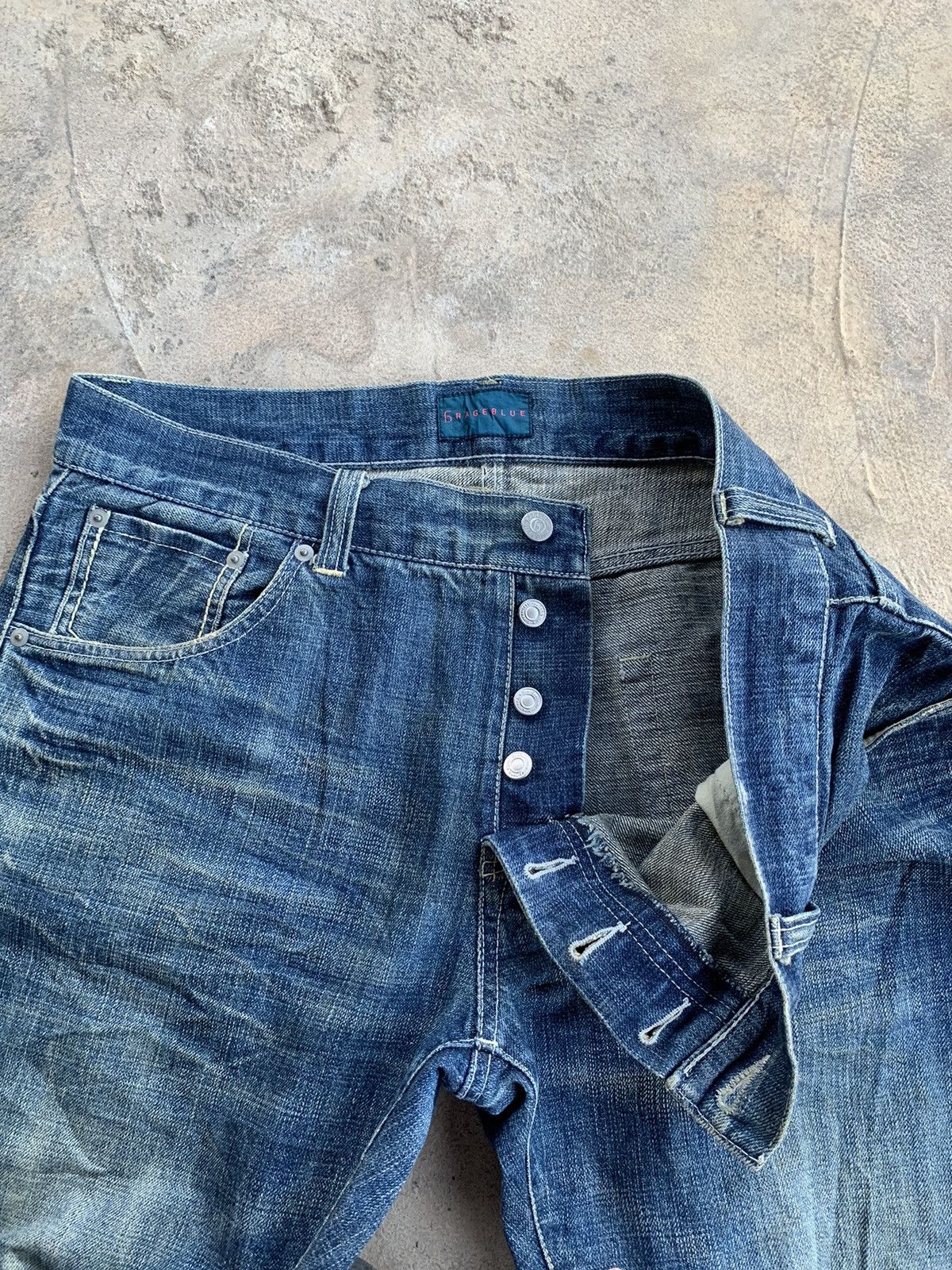 Japanese Brand × RAGEBLUE Rage Blue Redline Selvedge Distressed Denim Size US 36 / EU 52 - 10 Thumbnail