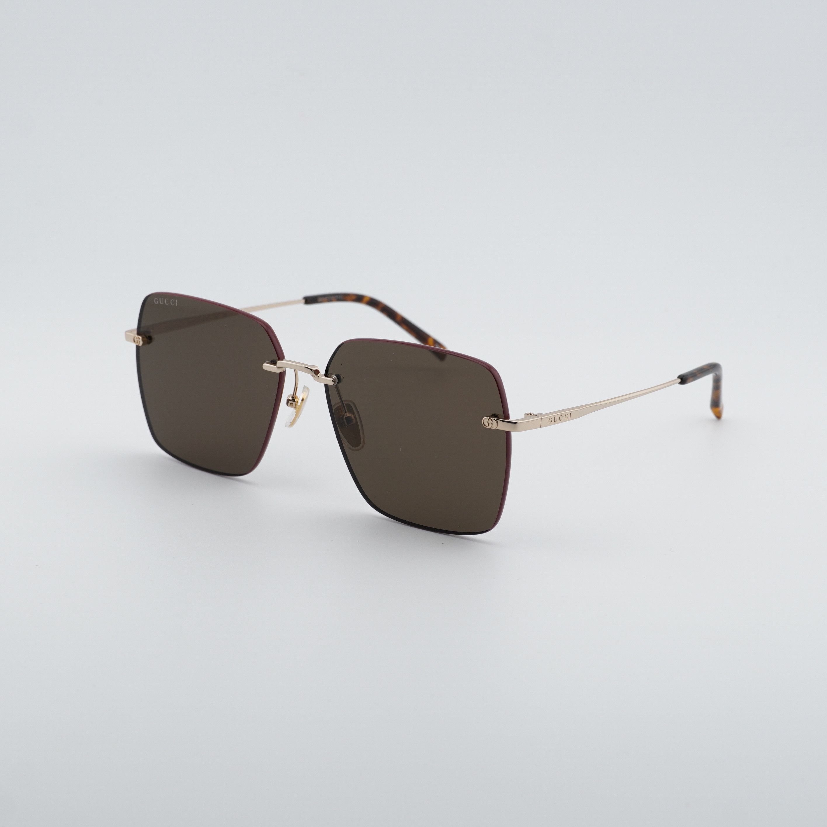 Gucci Gucci GG1955SA 002 Sunglasses Gold/Brown Square Frame Size ONE SIZE - 1 Thumbnail