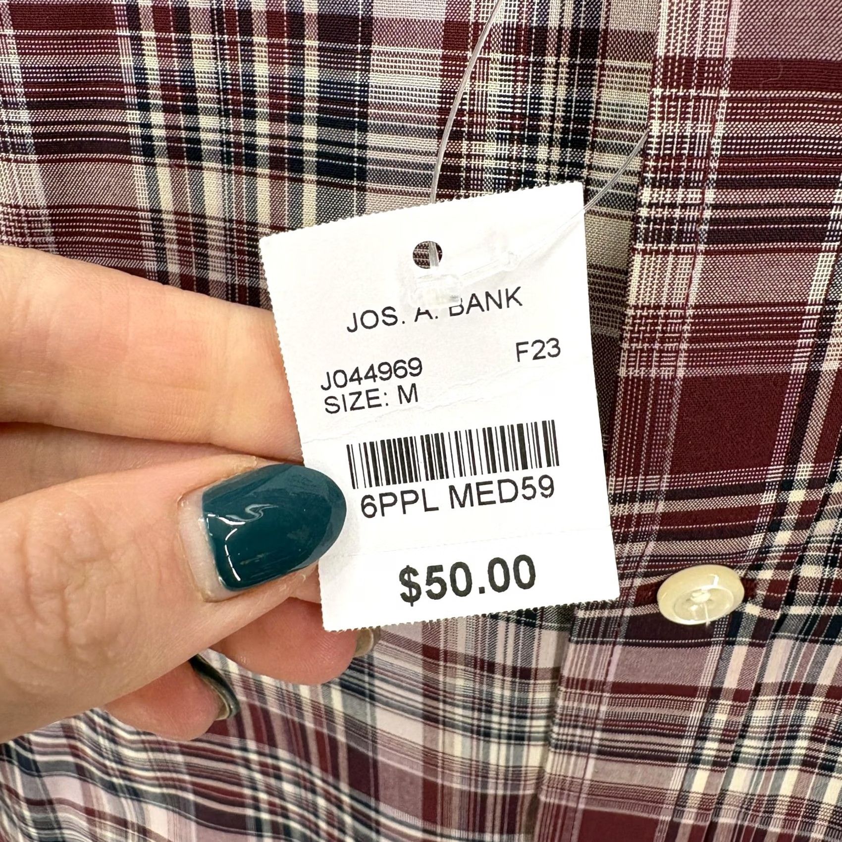 Jos. A. Bank Jos. A. Bank Shirt Mens Medium Red Plaid Long Sleeve Stretch Traditional Fit NWT Size US M / EU 48-50 / 2 - 6 Thumbnail