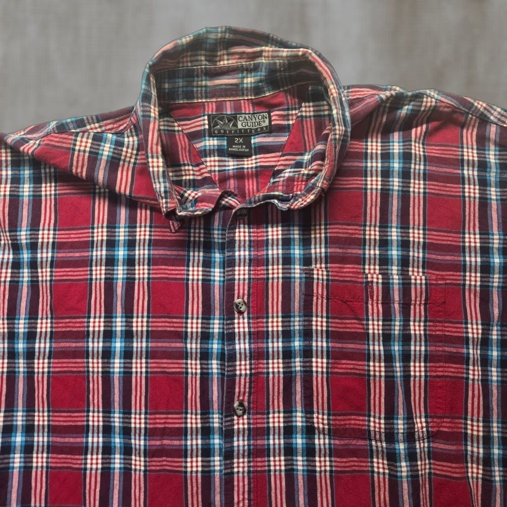 Vintage Canyon Guide Shirt Red Plaid Long Sleeve Button Up Adult Men's 2X Big & Tall Men Button-Up Western All Seasons 2X Size US XXL / EU 58 / 5 - 1 Thumbnail
